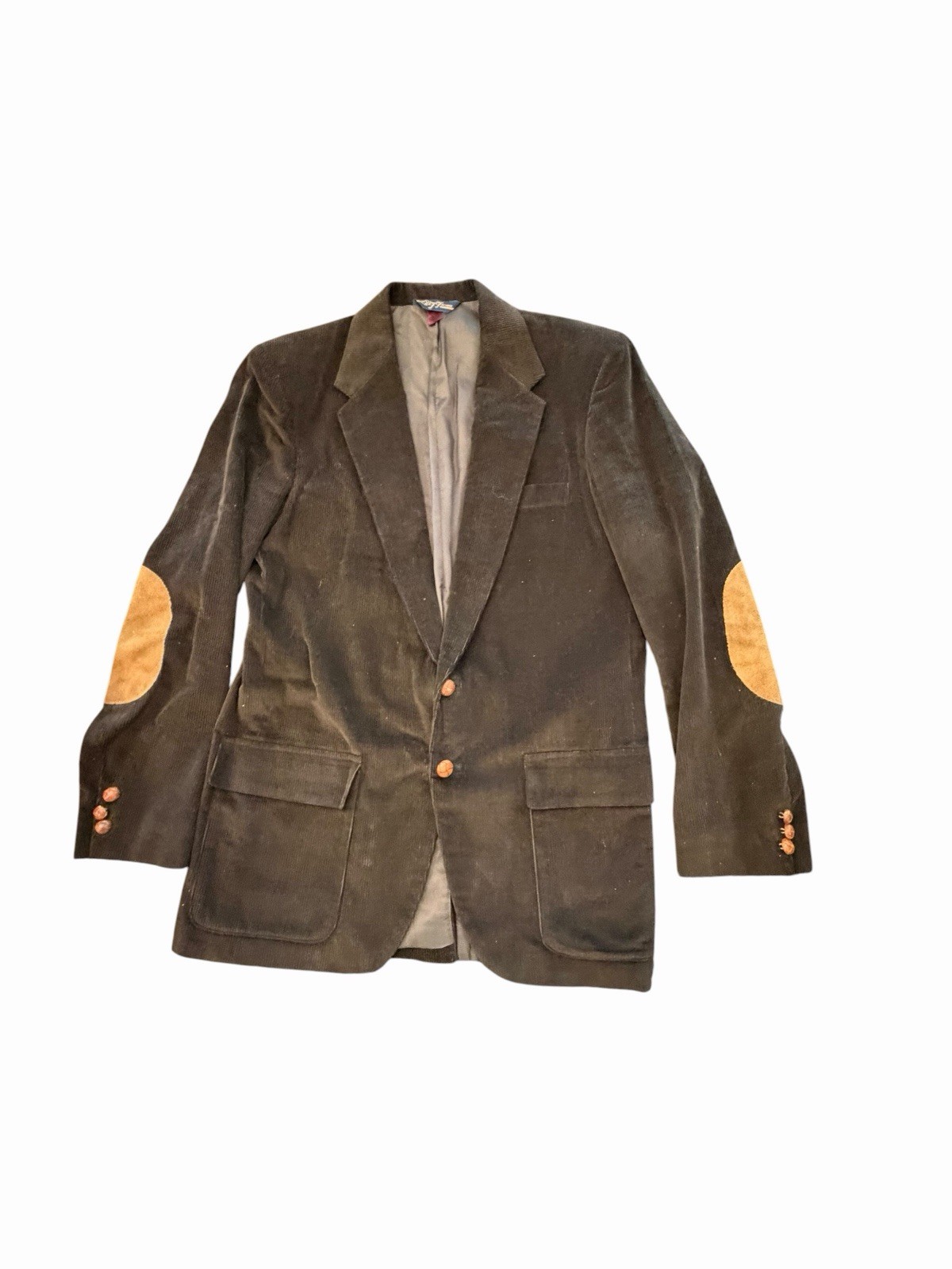 Vintage WFF By Farah Sport Coat Blazer Mens 42L Brown Corduroy Elbow Patches