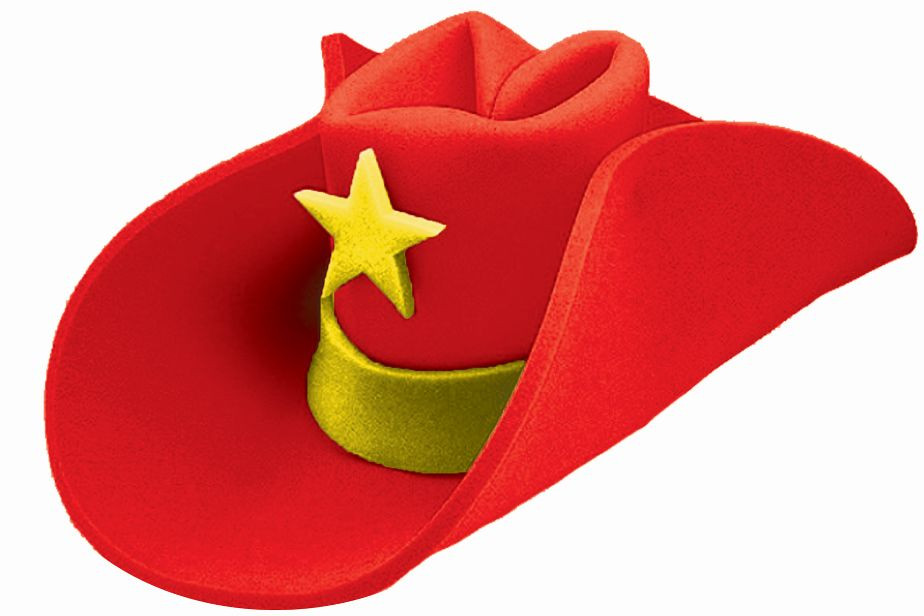 JUMBO FOAM BIG LARGE COWBOY 40 GALLON WESTERN OVERSIZED COSTUME HAT RED BLACK