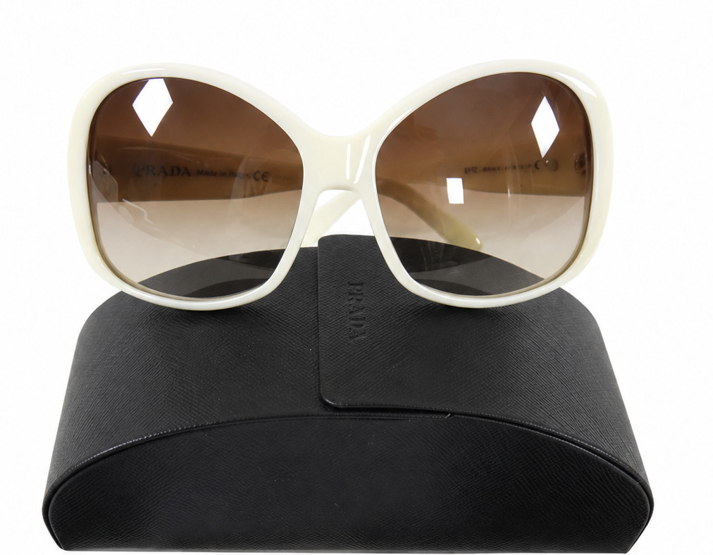 Prada SPR 03M 7S3-6S1 Ivory Brown Gradient Sunglasses 59-15-135 New old stock 09