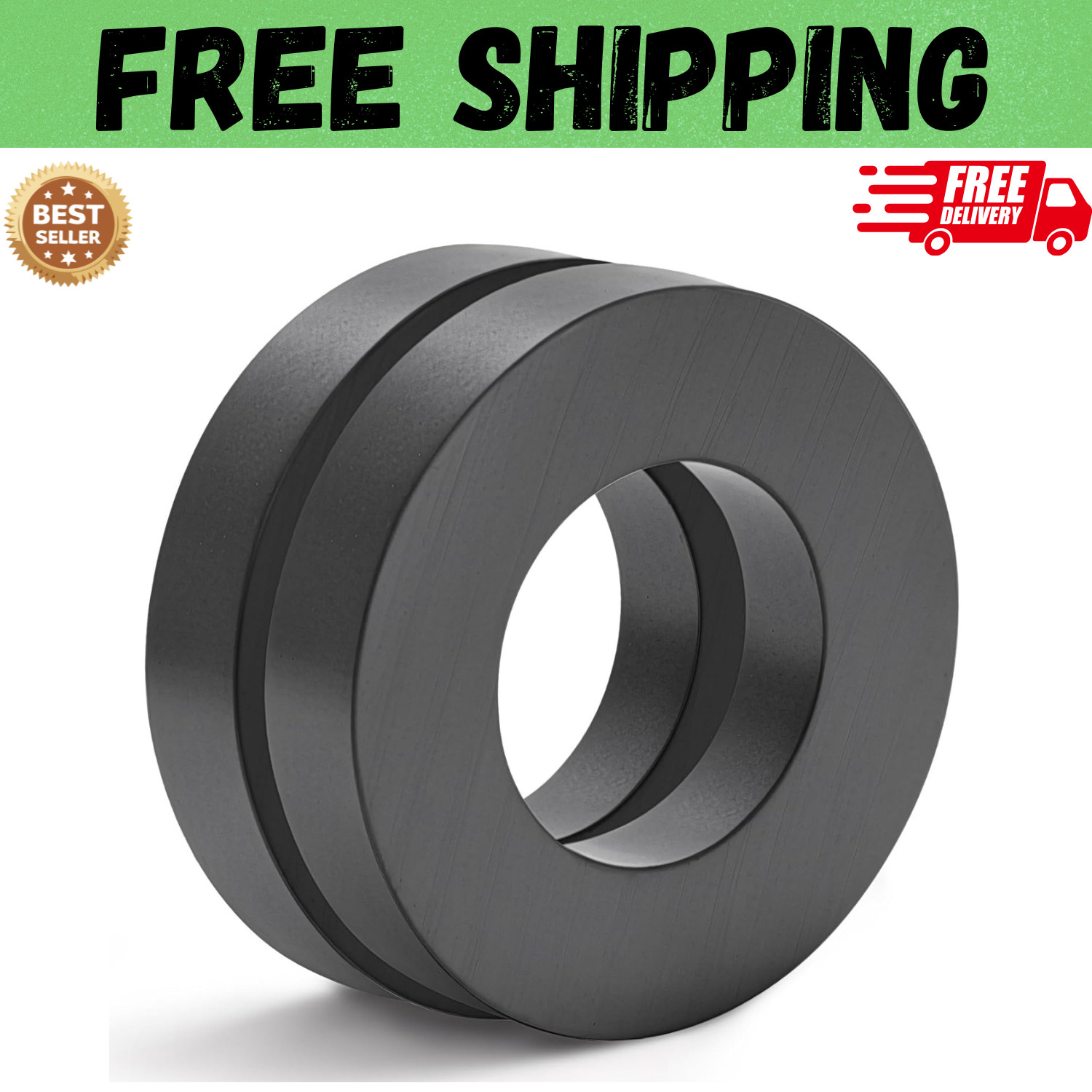 Large Magnet - Grade 10 Big Magnets Heavy Duty, OD60 x ID32 x 10mm Strong Round Large Magnet - Grade 10 Big Magnets Heavy Duty, OD60 x ID32 x 10mm Strong Round