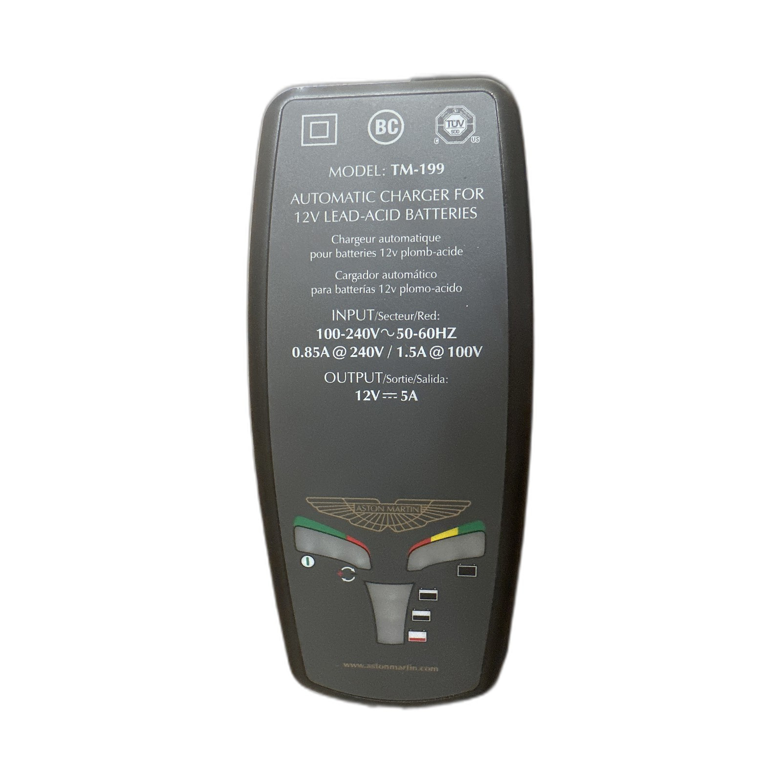 Aston Martin Branded TecMate TM-199 Automatic 12V Lead-Acid Battery Charger 5A