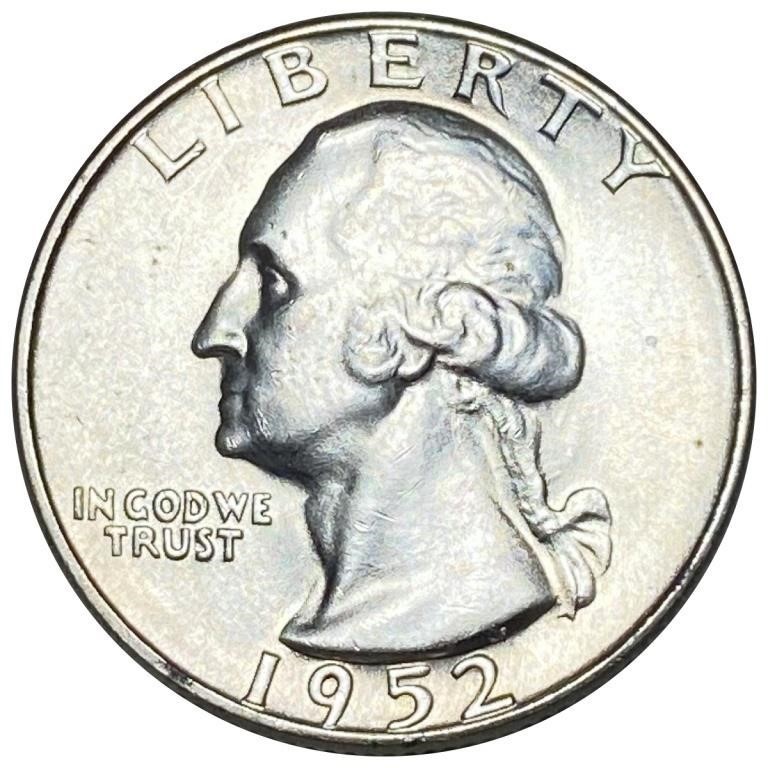 1952-D 25c Washington Quarter Brilliant Uncirculated Denver US Silver Coin