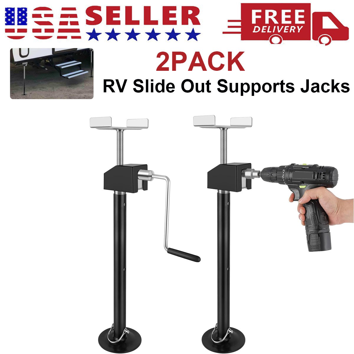 2/4/6/8Pack Heavy-Duty Steel Rv Slide Out Support Jacks Camper Stabilizer Jacks