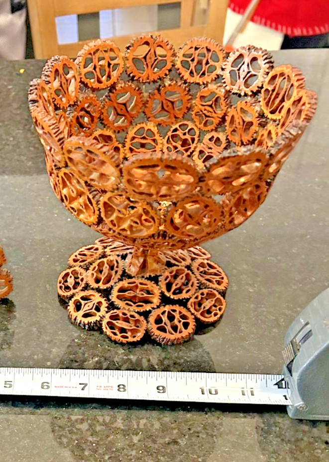 Vintage Sea Urchin Shell Pedestal Bowl Coastal Beach Decor 8” Vintage Sea Urchin Shell Pedestal Bowl Coastal Beach Decor 8”