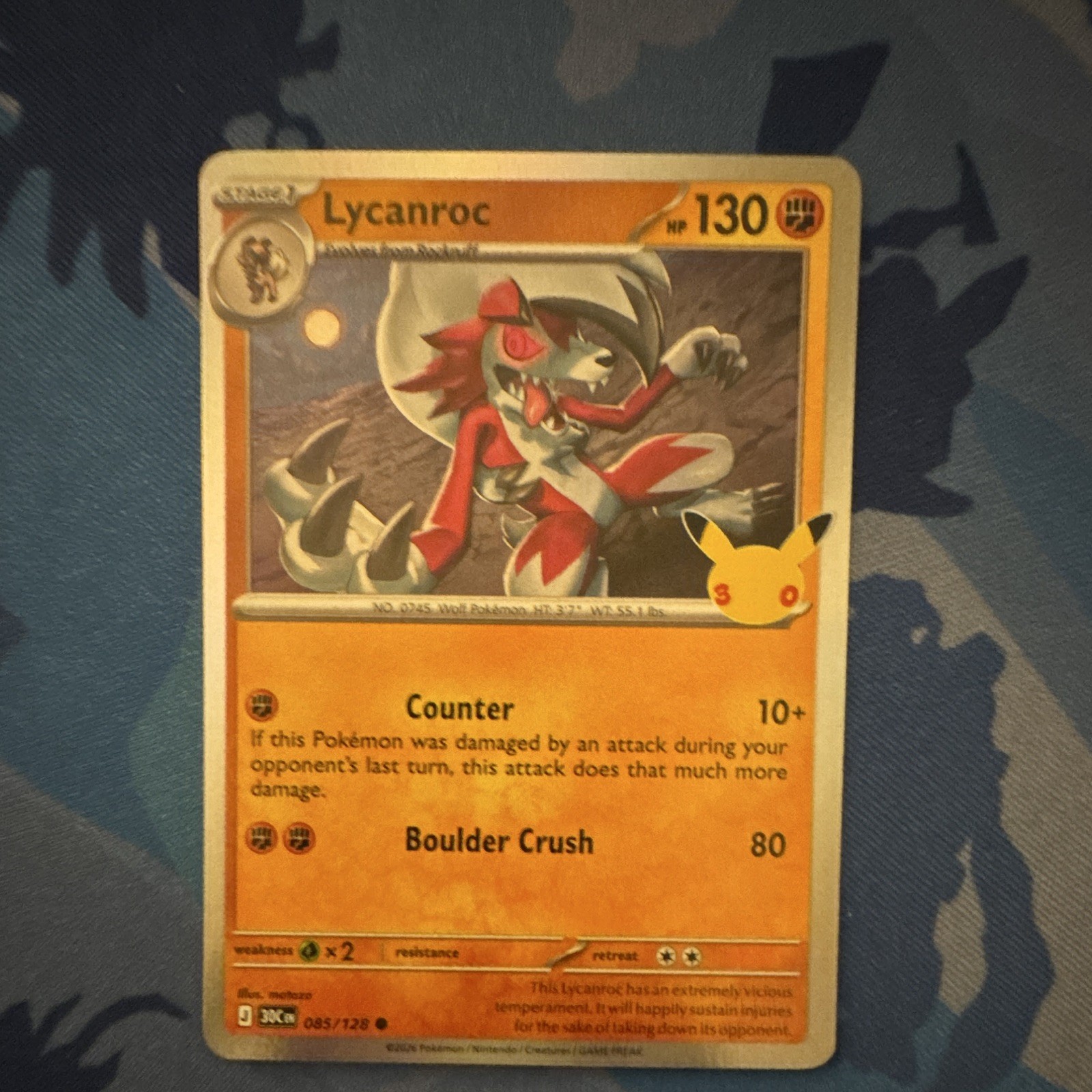 Lycanroc 085/128 Pokémon 30th