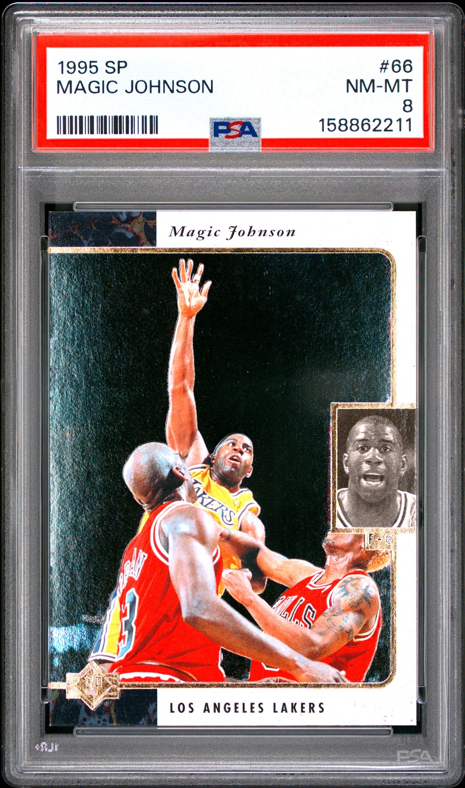 Iconic🔥 PSA 6 1995 Magic Johnson 66 Upper Deck SP w/ Michael Jordan POP/30