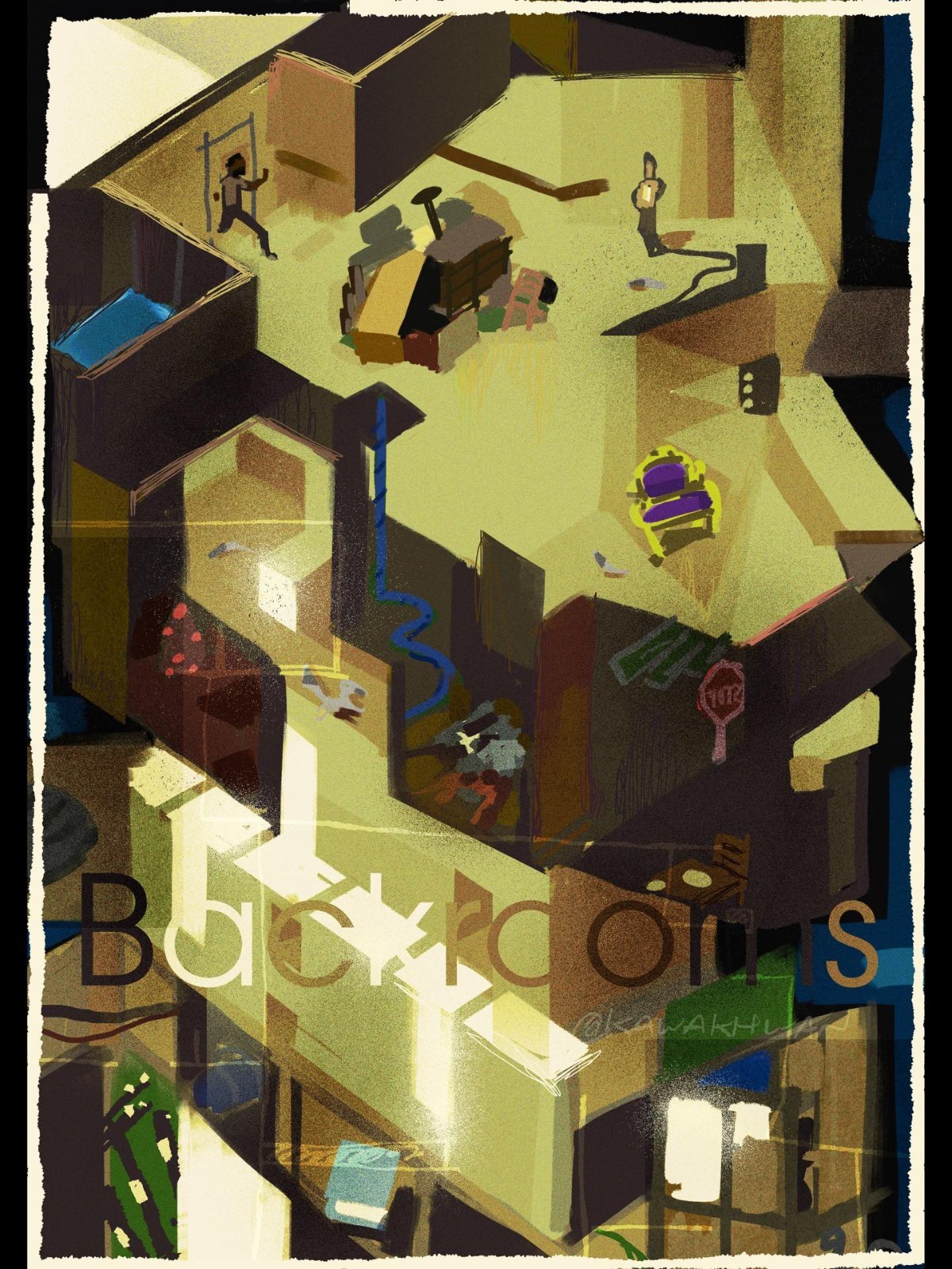 The Backrooms Poster Liminal Space Horror Game Isometric Graphic Wall Art Decor
