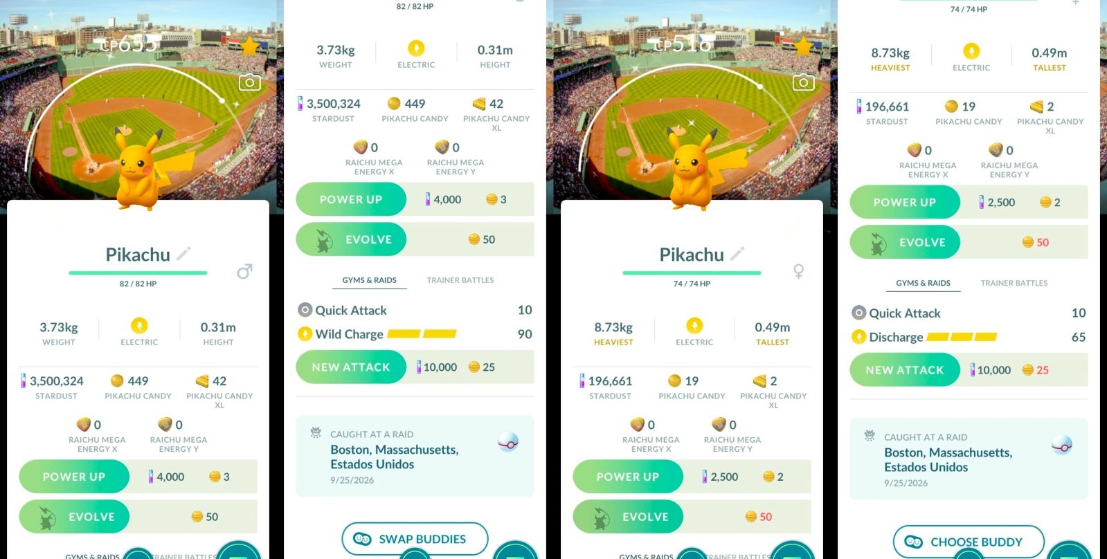 Pokemón Shiny Pikachu Male, Female BOSTON RED SOX BG FENWAY PARK | Tr-de Go ✨ Pokemón Shiny Pikachu Male, Female BOSTON RED SOX BG FENWAY PARK | Tr-de Go ✨
