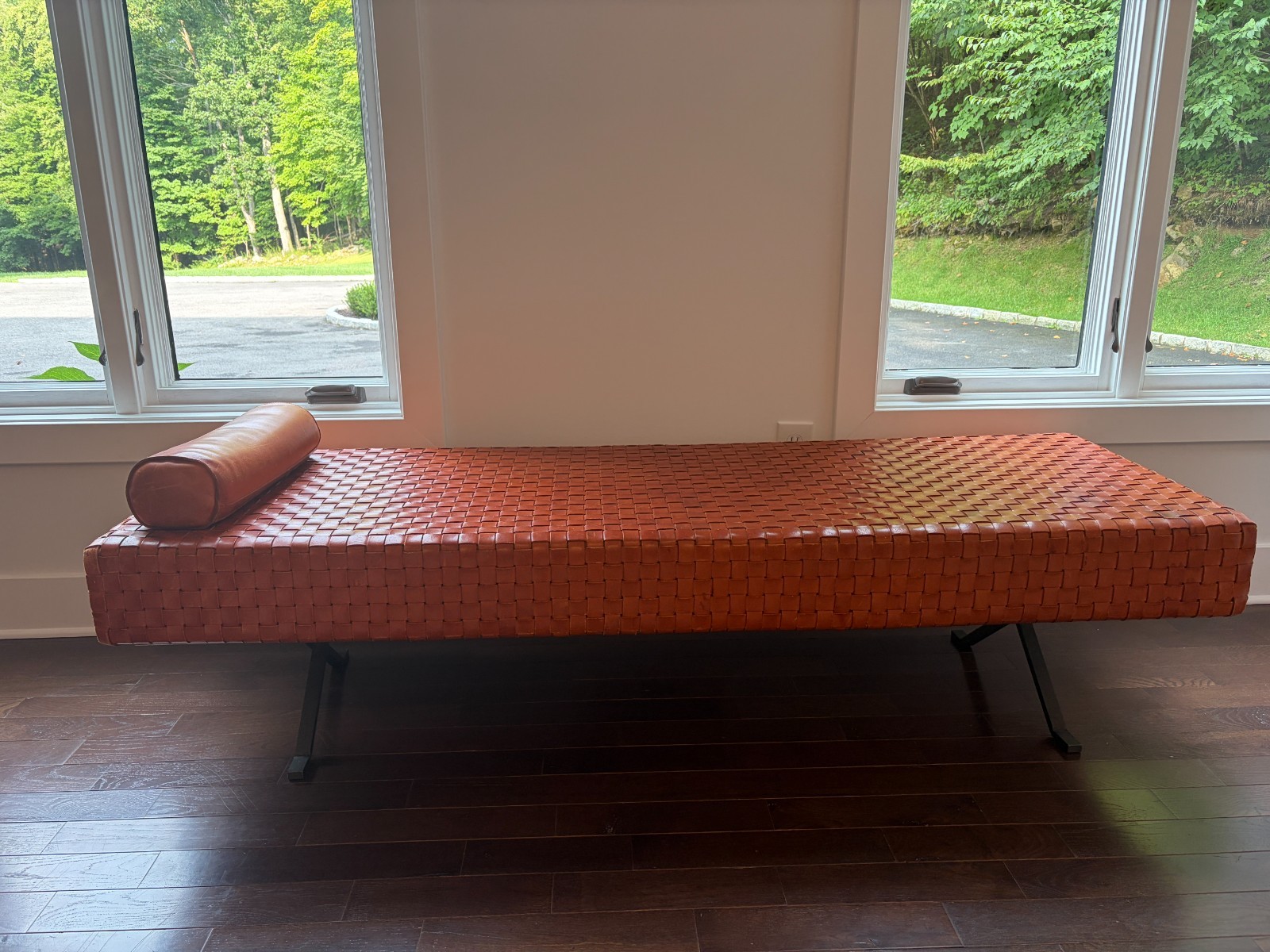 Enzo Mari “Sigmund” Daybed for Driade — Braided Leather, Steel & Wood — Italy