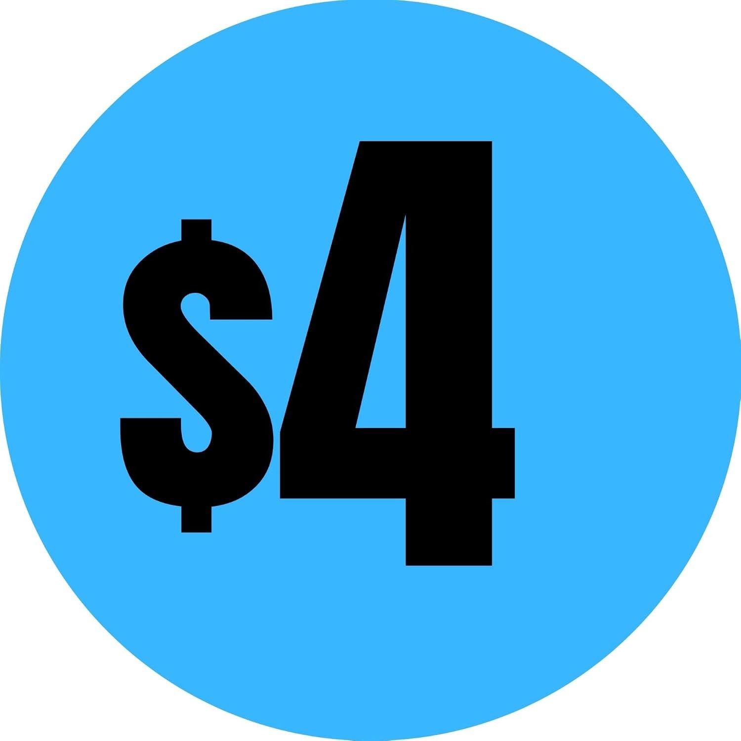 Mobiusea Creation 480Pcs Blue Price Stickers | 4 Dollar Price Tags | 3/4\