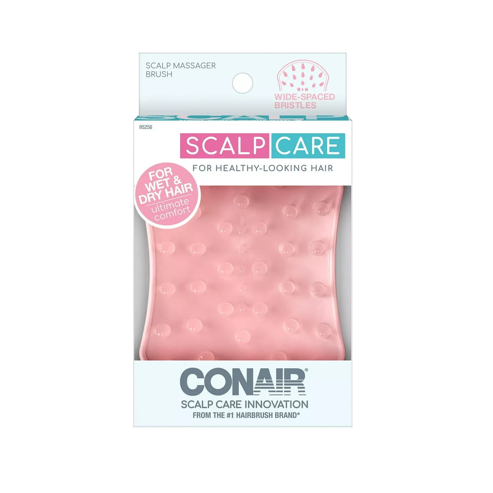 Conair Ultimate Comfort Scalp Care Massage Treatment Concave Brush Wet/Dry Hair