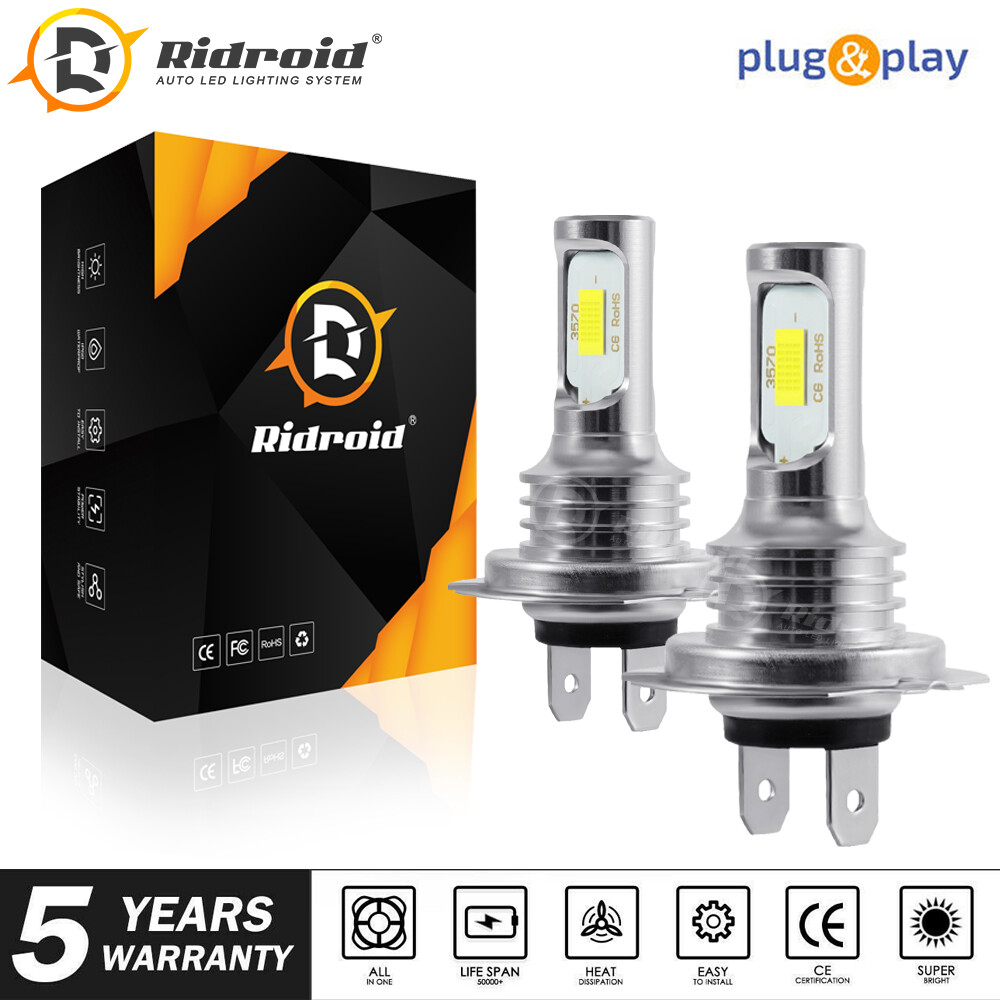 H7 LED Headlight Bulb Conversion Kit Super High/Low Beam 8000LM 6000K White 100W