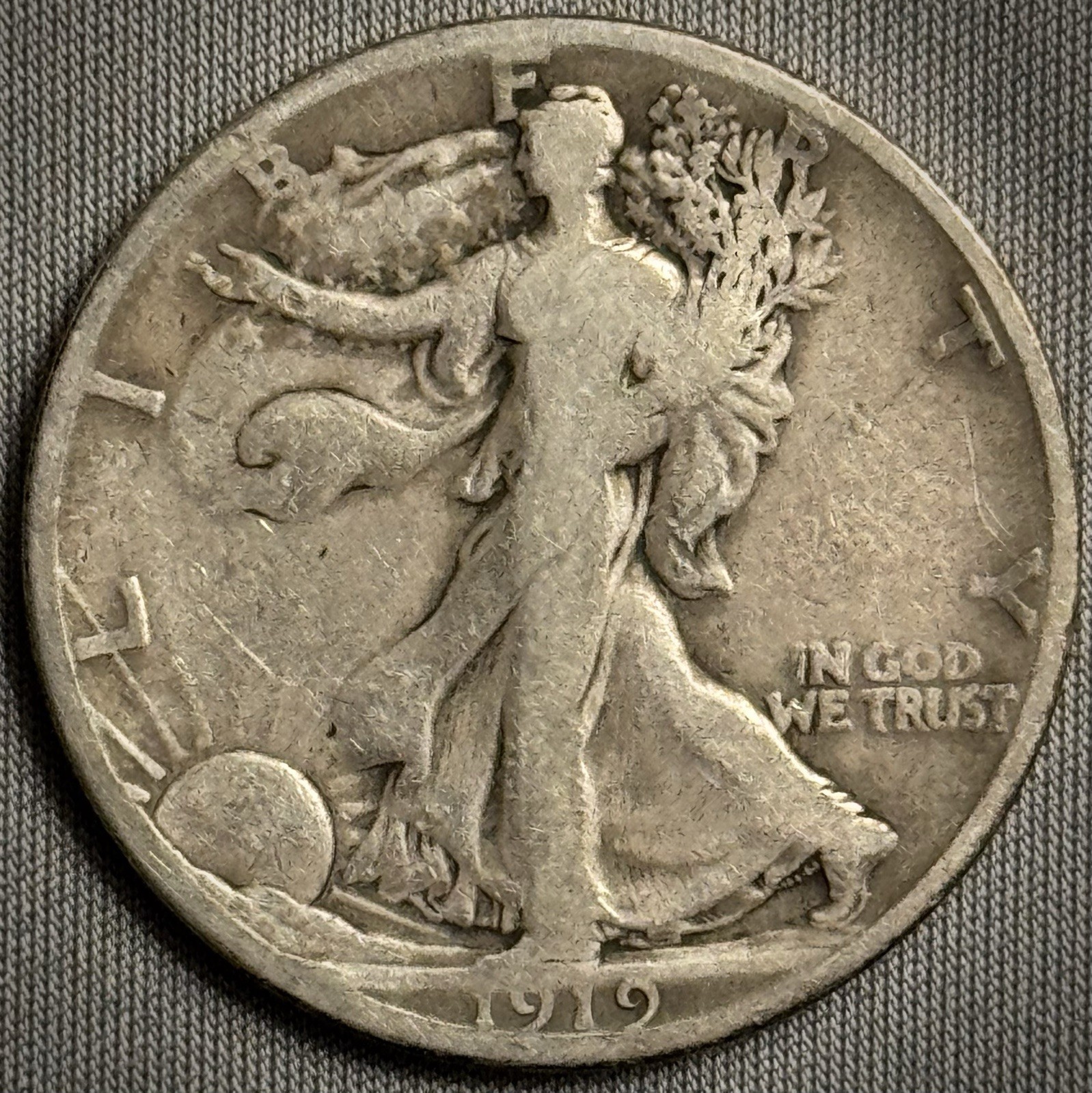 1919-S 50c Walking Liberty Half Dollar, Nice Circulated Coin