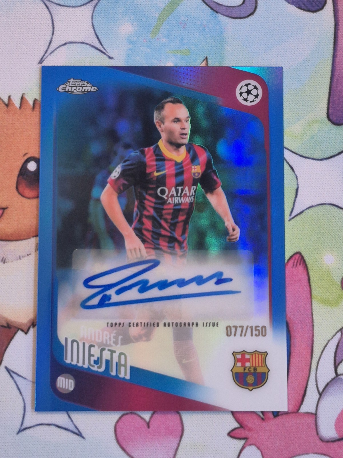 2025 Topps Chrome UEFA #CLA-AI Andres Iniesta [Blue] Legends Autograph #\'d/150