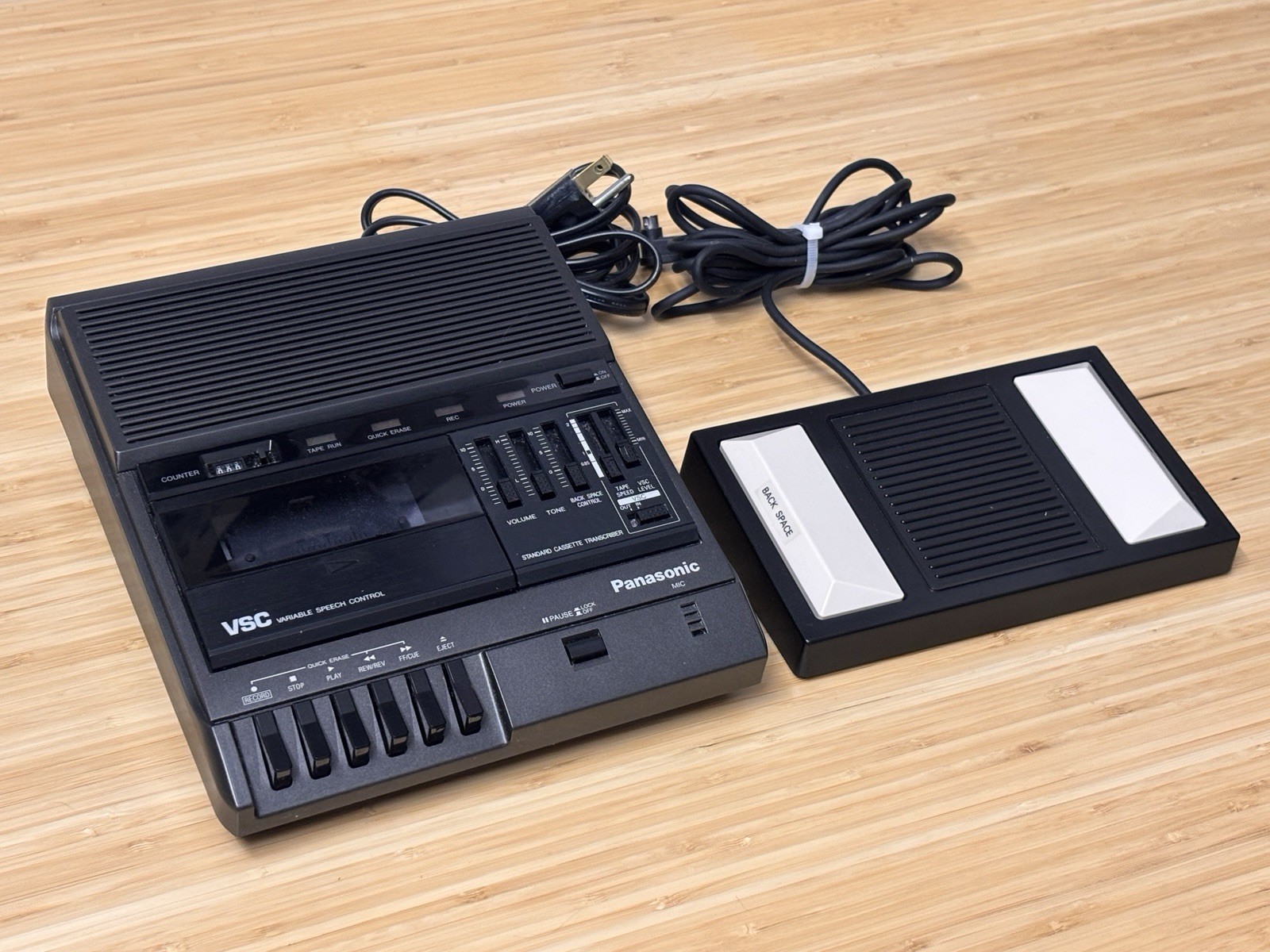 🌟 VTG Panasonic RR-830 Cassette Transcriber Recorder RP-2692 Pedal • Tested