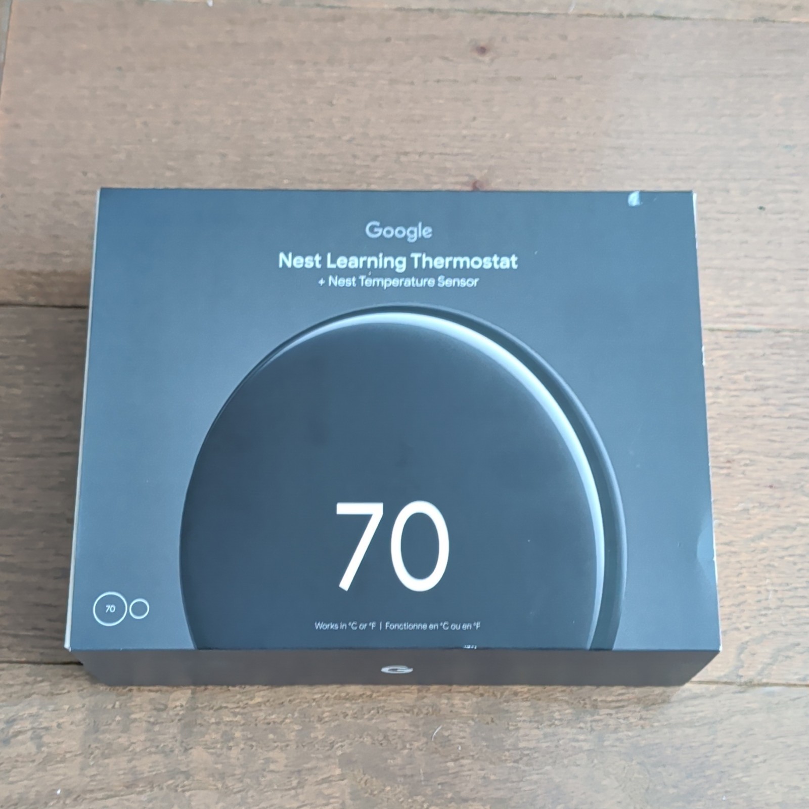 Google Nest Learning Thermostat 4th Gen Black + Temperature Sensor, Matter