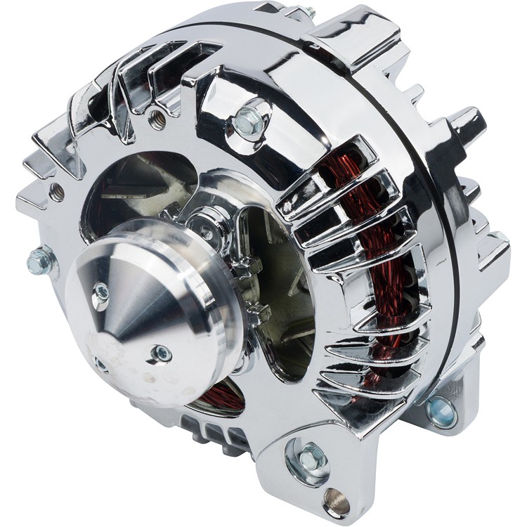 Chrysler Alternator 1-Wire 100A Early Style Chrome Plated High Output OEM