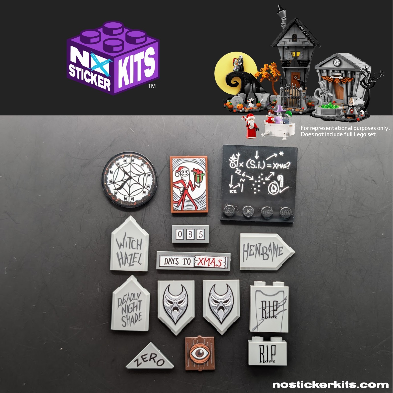 NO-STICKER KIT for Lego The Nightmare Before Christmas (#21351)