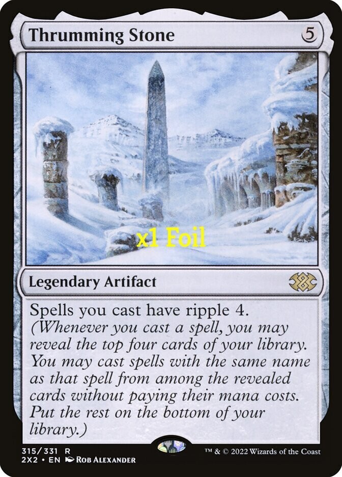 MTG Foil Double Masters 2022 2X2 Thrumming Stone MINT MTG Foil Double Masters 2022 2X2 Thrumming Stone MINT
