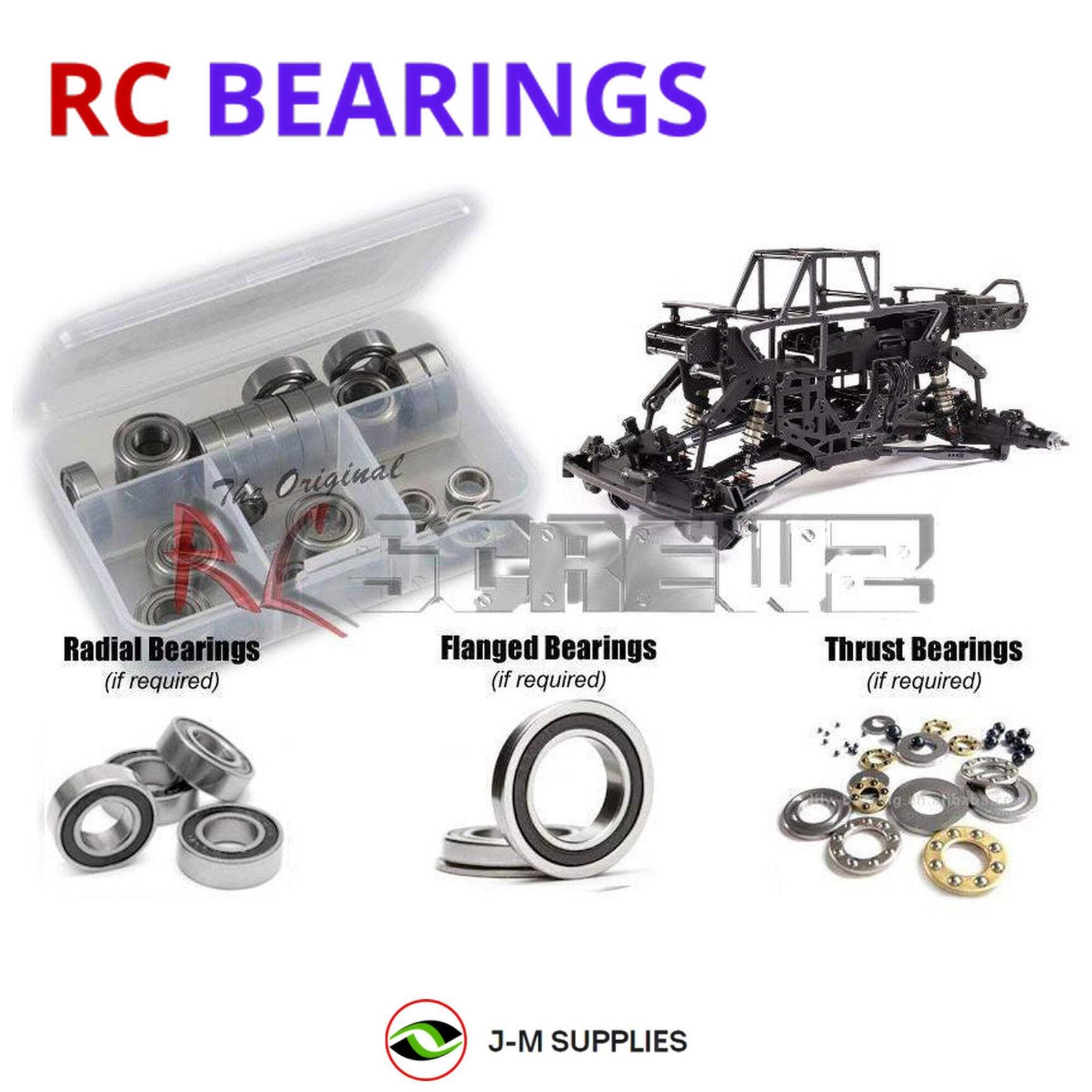 RCScrewZ Rubber Shielded Bearings los146r for Losi LMT TLR Tuned LOS04027 | SET