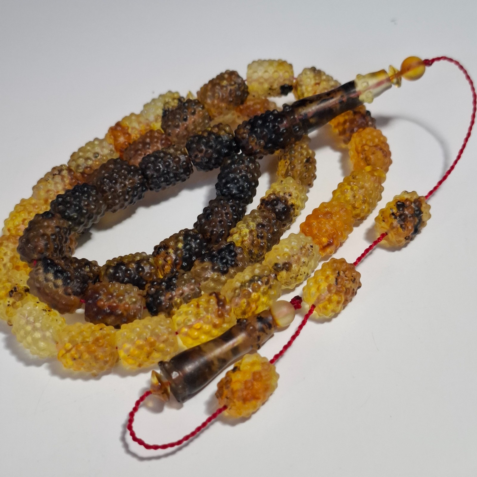 📿Amber Prayer Beads Amber Rosary 45 carvings amber beads 62g📿