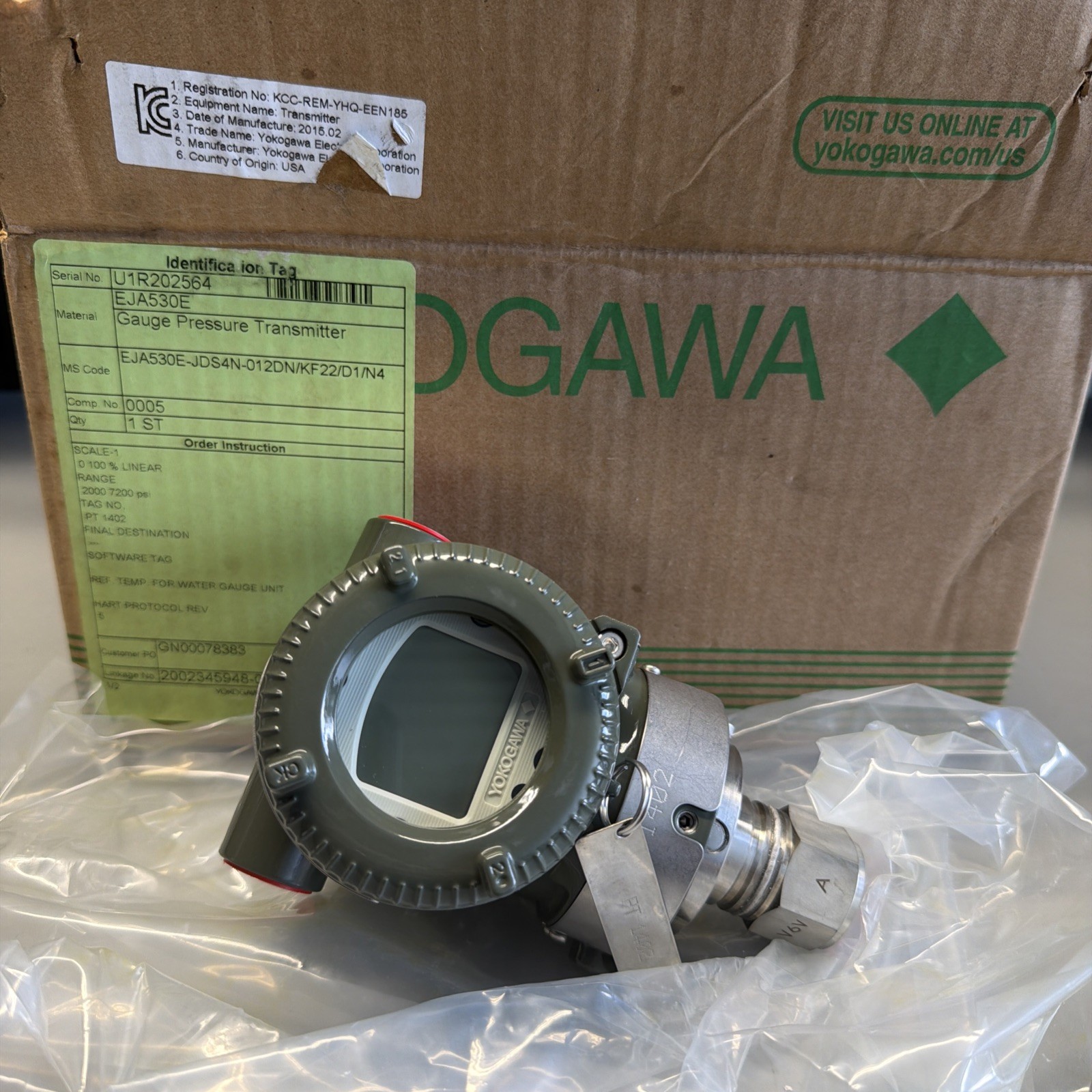Yokogawa EJA530E Gauge Pressure Transmitter 0-7200psi  Open Box