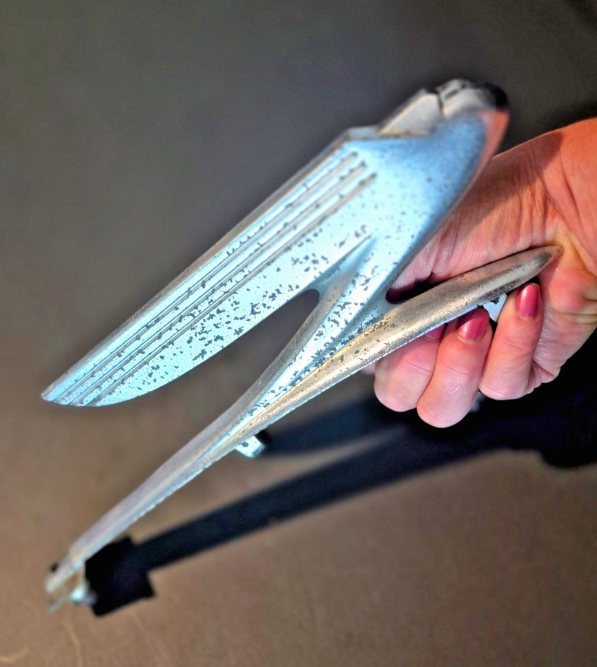 Genuine Vintage 1936 Chrome Bird/Jet Hood Ornament