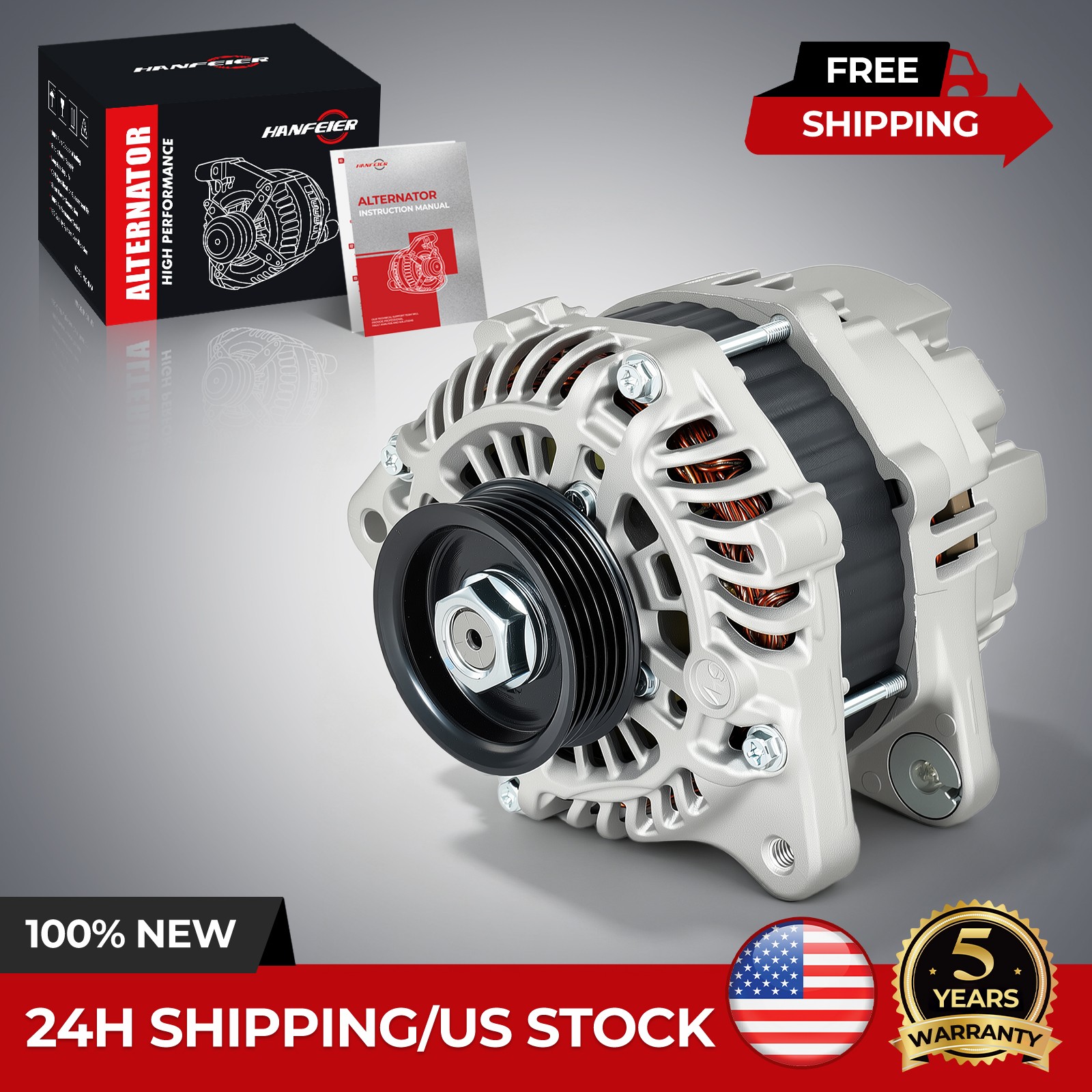 New Alternator for Honda Fit 2009-2014 L4 1.5L 95 Amp 5-Groove Pulley 4210000730 New Alternator for Honda Fit 2009-2014 L4 1.5L 95 Amp 5-Groove Pulley 4210000730