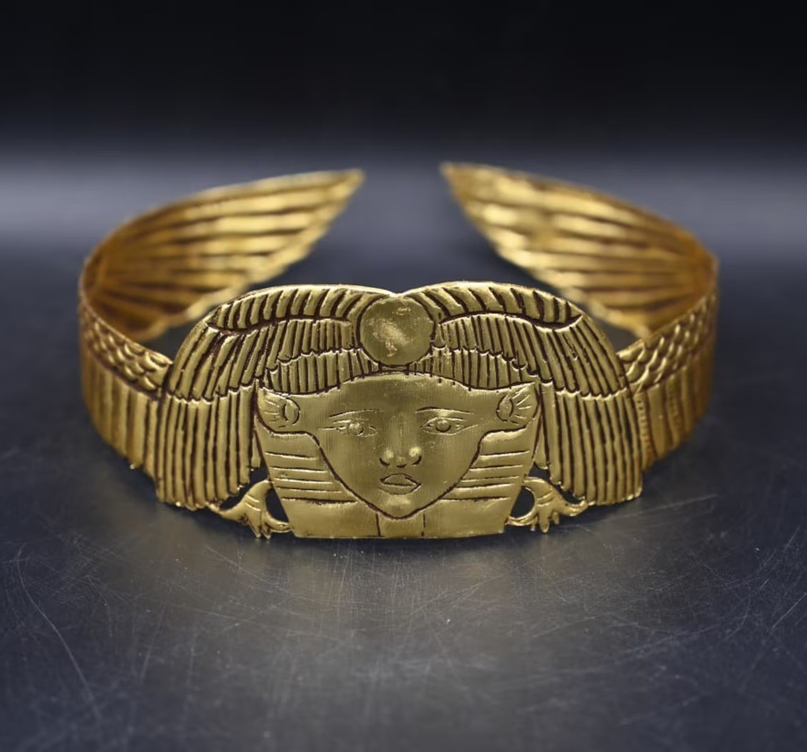 Authentic Ancient Egyptian Antiquities Hathor Rare Copper Crown Egyptian BC