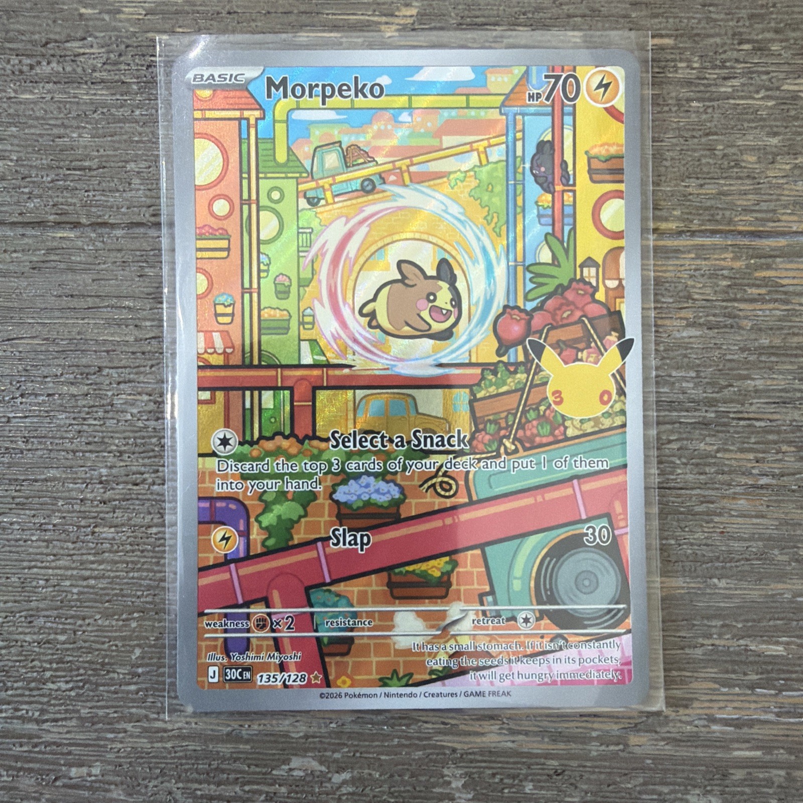 Morpeko 135/128 30th Anniversary Illustration Rare Pokemon TCG English 2026 Morpeko 135/128 30th Anniversary Illustration Rare Pokemon TCG English 2026