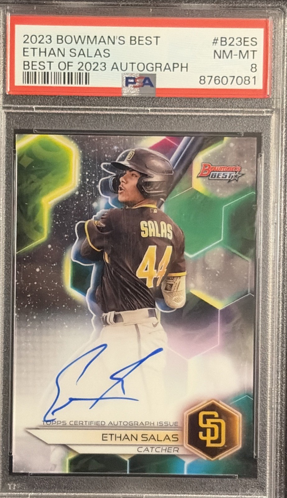 2023 Bowman\'s Best Ethan Salas Auto Best Of 2023 Autograph #B23 -ES PSA 8