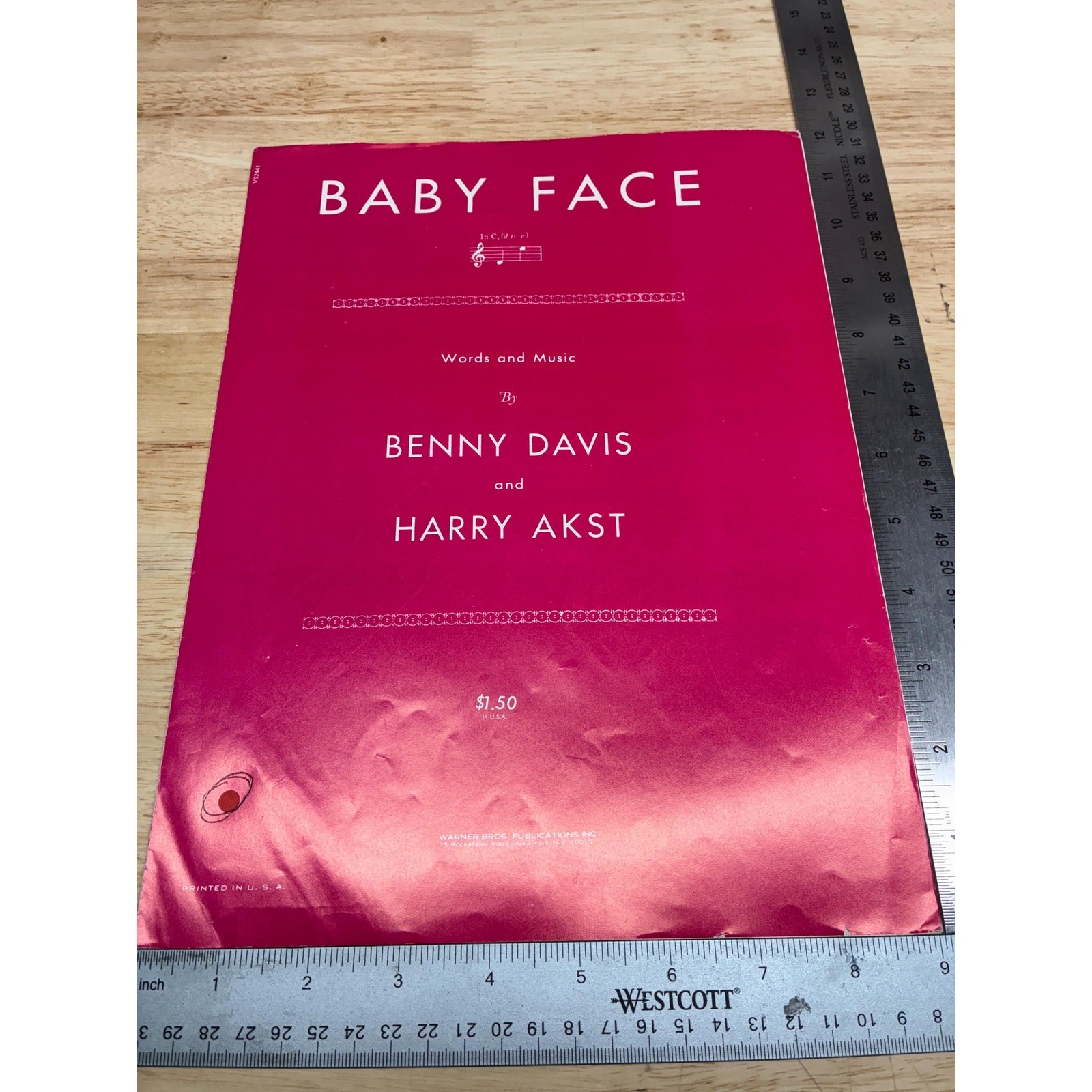 Vintage Baby Face Sheet Music Benny Davis Harry Akst Piano Vocal Retro