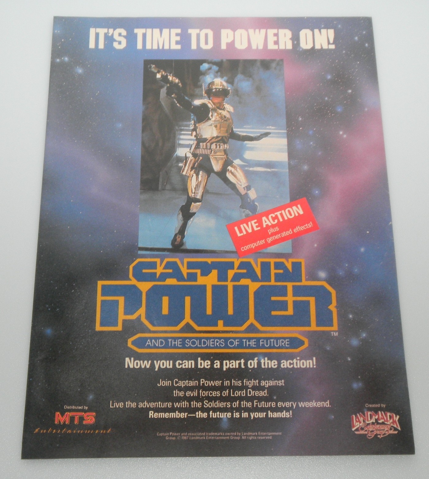Vintage 1987 Captain Power Magazine Ad Print Poster Toy Figure Promo Display 80s