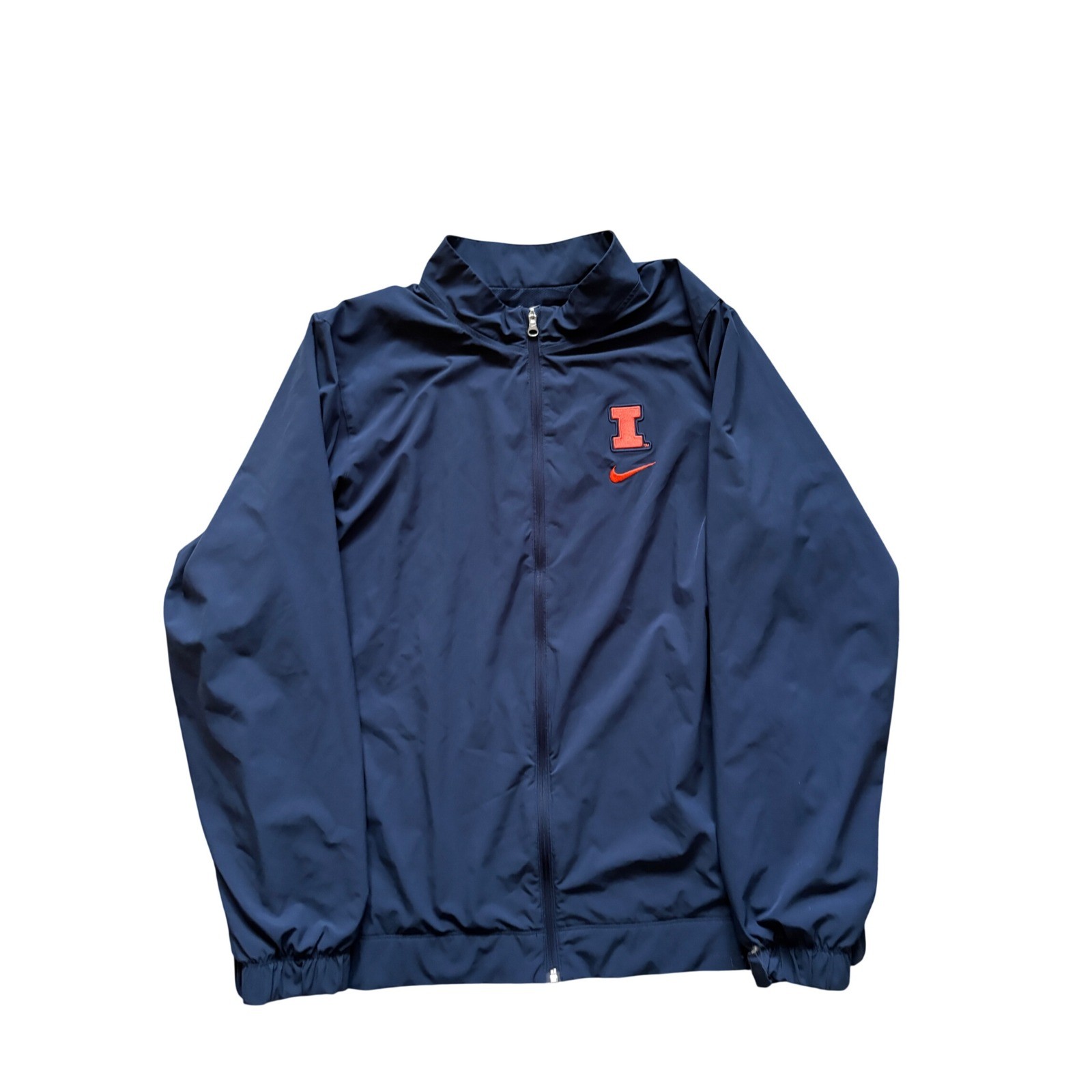 Nike Illinois Fighting Illini Windbreaker Jacket Mens XL Navy Blue Full Zip