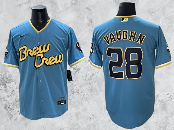 Milwaukee Brewers - Luis Lara #18 (Black-Navy-Baby blue) Cool Base Stitched Milwaukee Brewers - Luis Lara #18 (Black-Navy-Baby blue) Cool Base Stitched