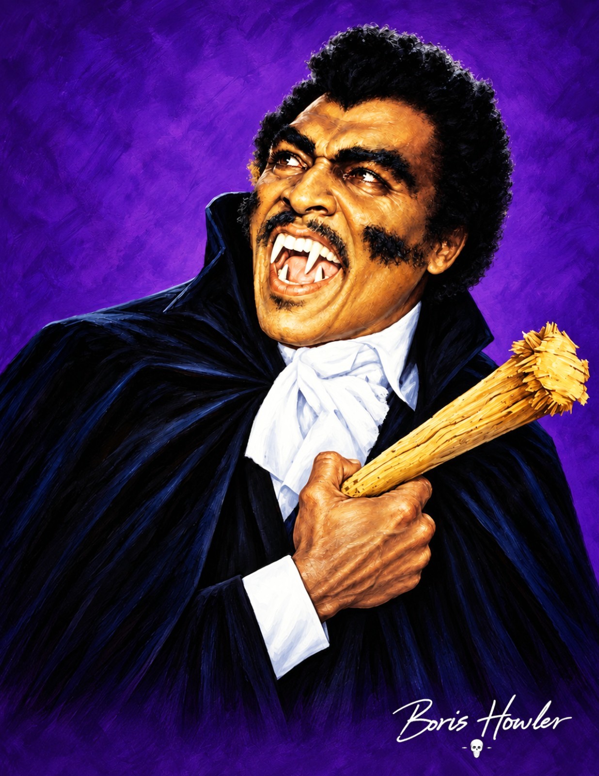 BORIS HOWLER Blacula 1972 8.5X11 art print signed horror cult classic
