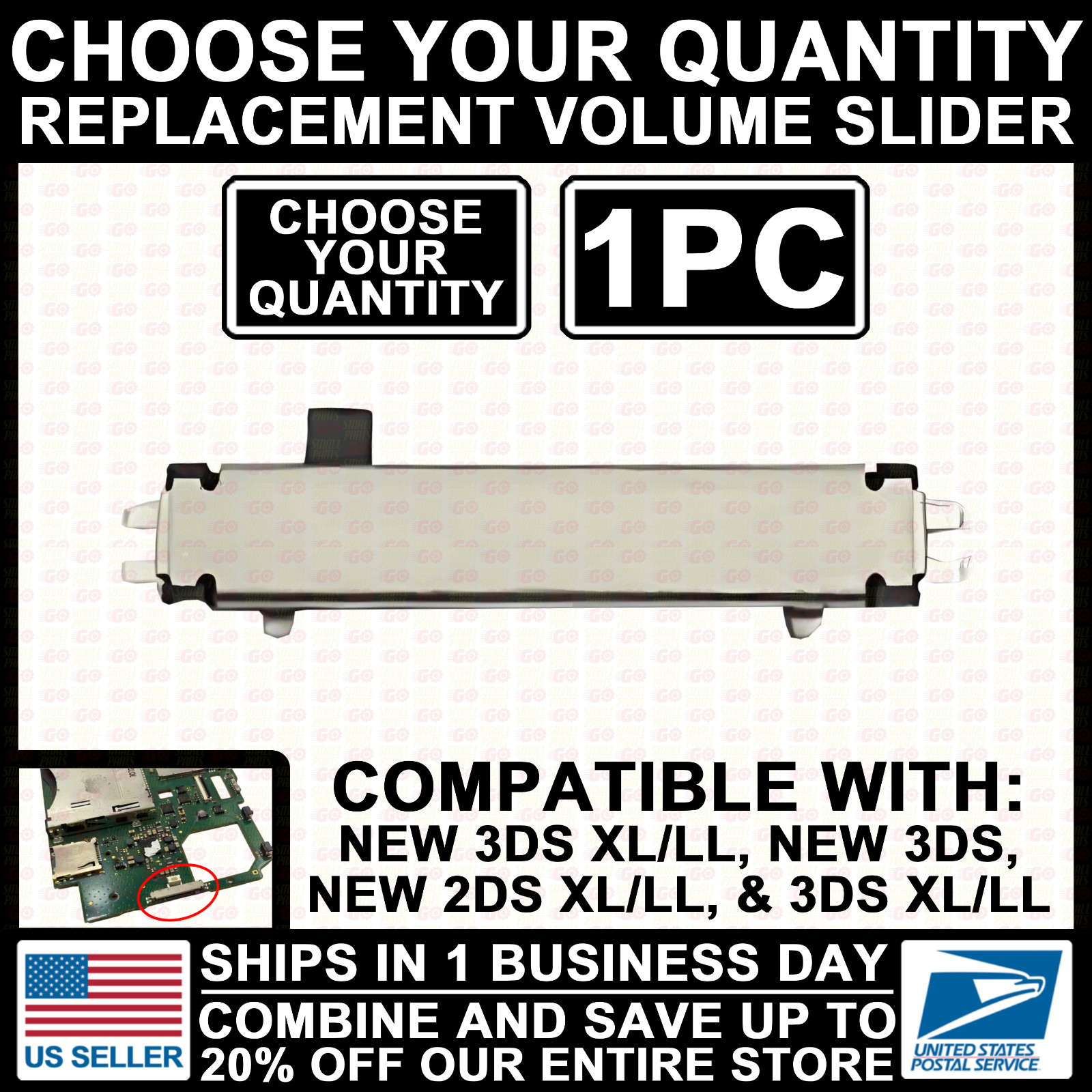 Volume Slider Switch For New/3DS/2DS/XL/LL Console Model Flex Cable Replacement