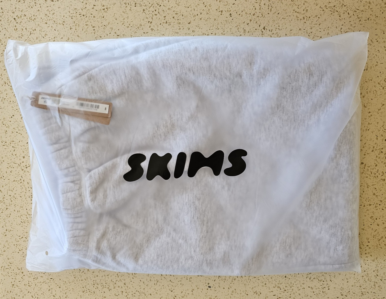 SKIMS Cotton Fleece Classic Straight Leg Pants Light Heather Grey XL NWT $88