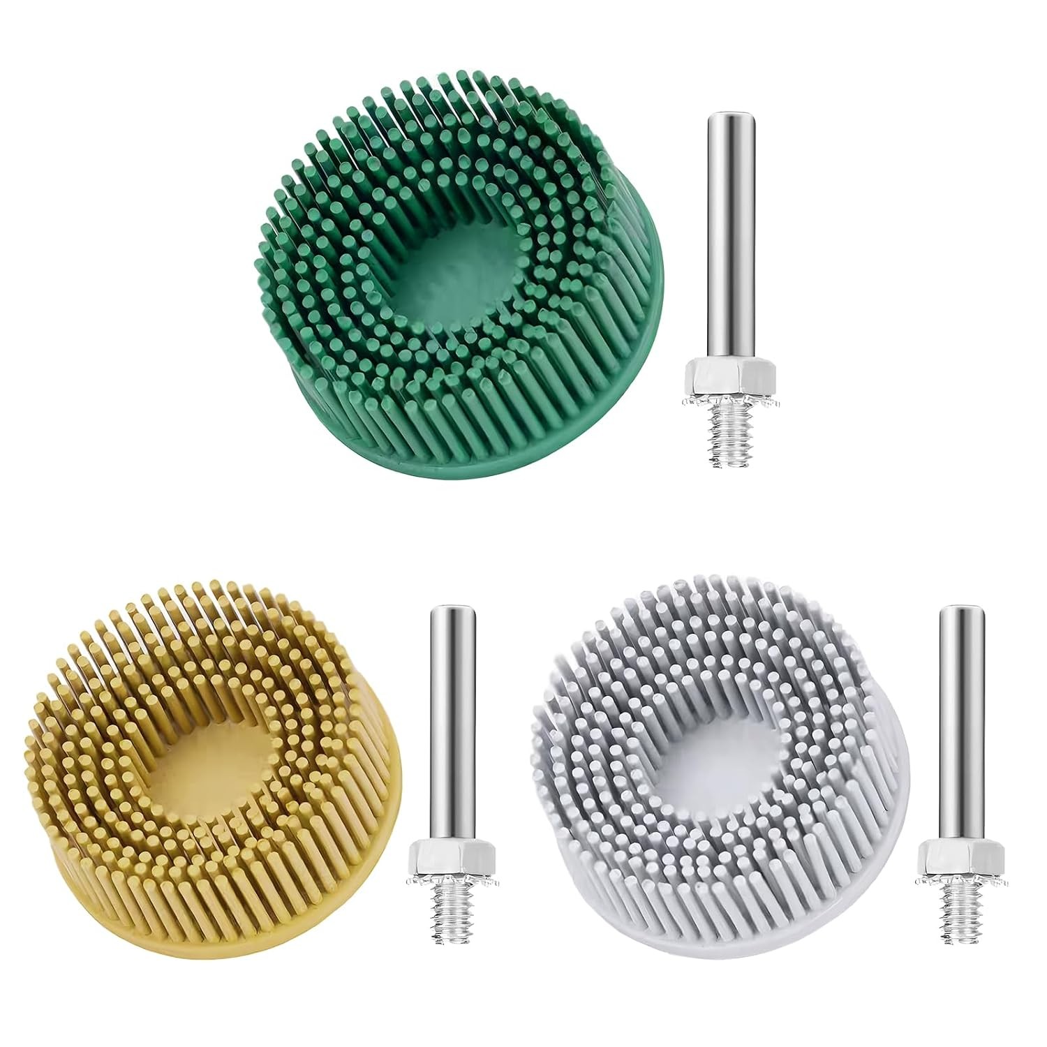 3Pcs Bristle Disc 2 Inch Gasket Remover Wheel Tool - 50#, 80#, 120# Size, 