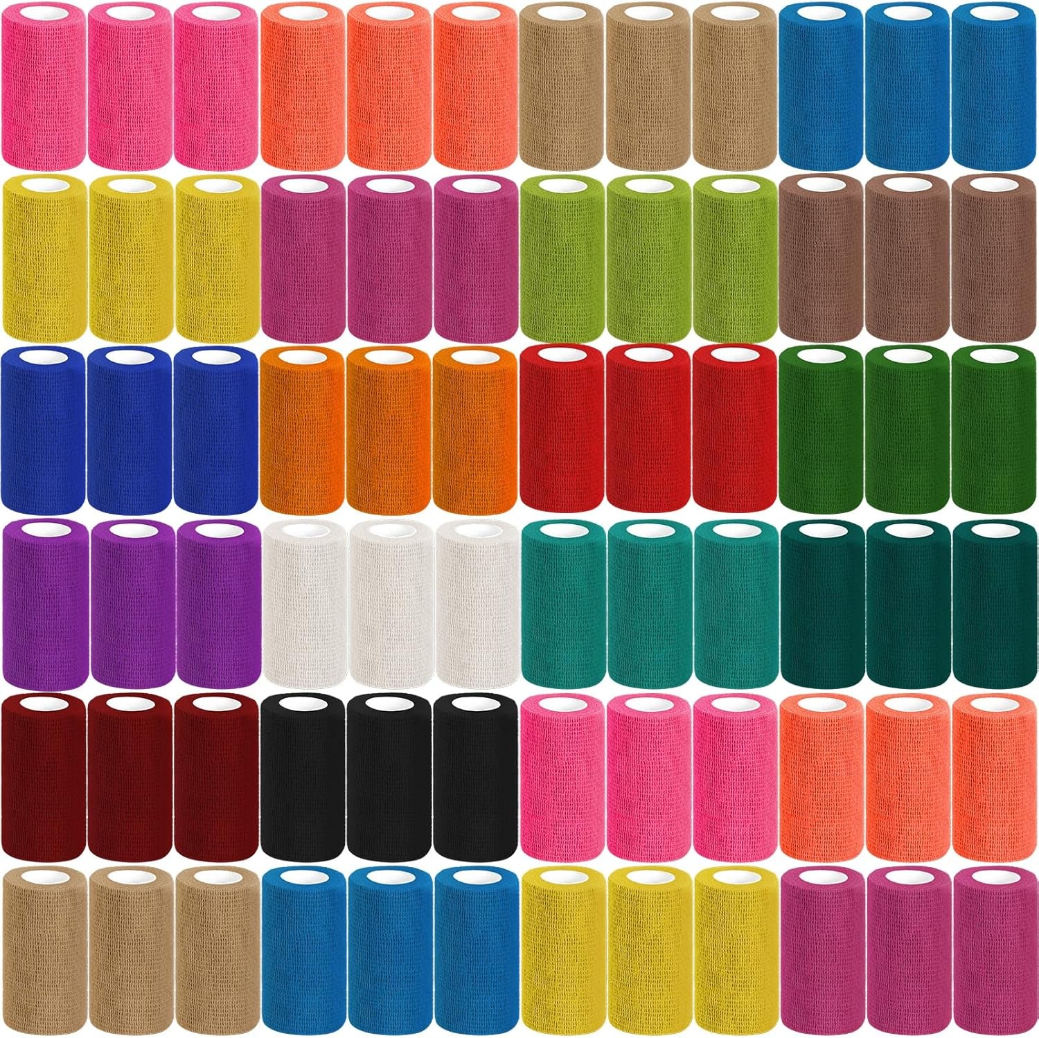 54 Pack Colorful Self Adhesive Bandage Wrap Bulk 4 Inch x 5 4in, 18 Colors 54 Pack Colorful Self Adhesive Bandage Wrap Bulk 4 Inch x 5 4in, 18 Colors