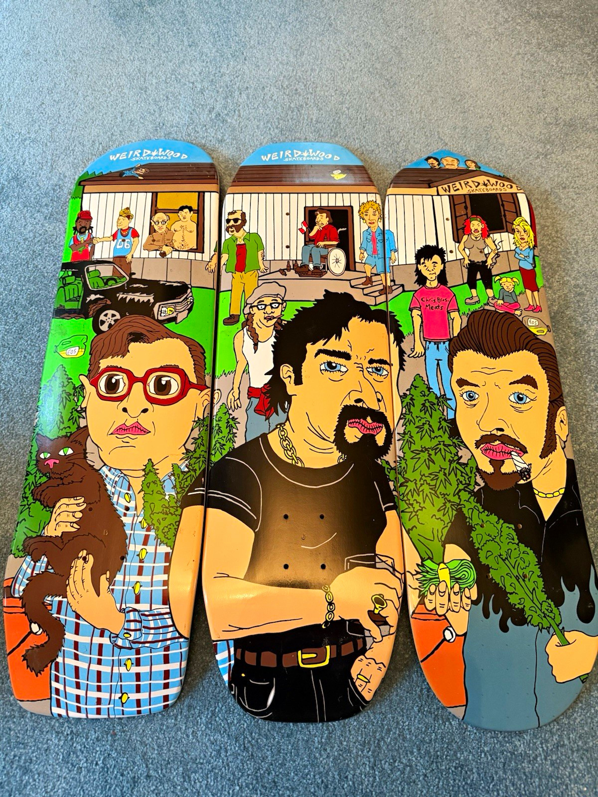 Weird Wood Trailer Park Boys Skateboards Lot of 3 Decks Rare Baker Zero