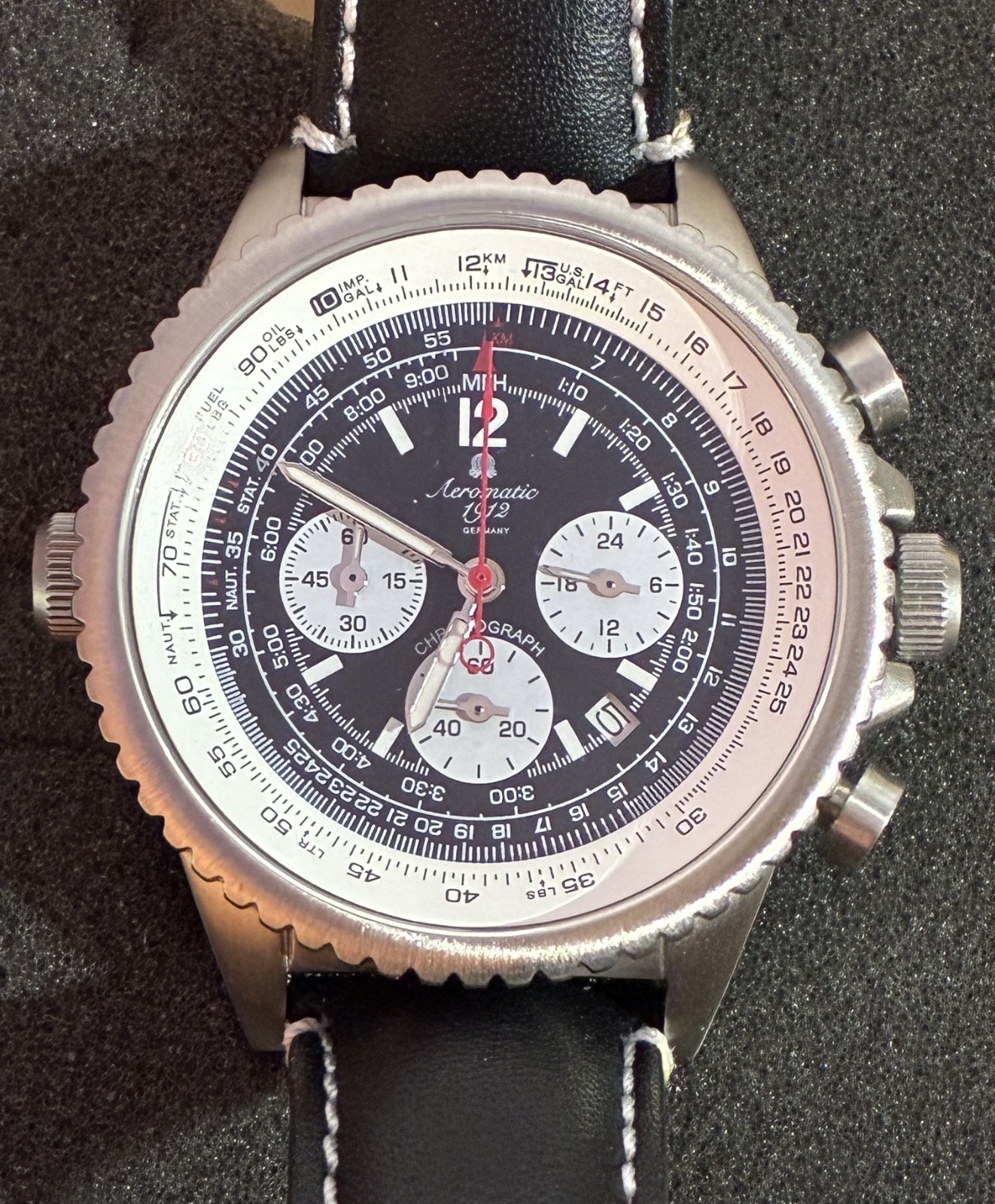 NOB Aeromatic 1912 Model A1250 - NAVI Flight Computer Chronograph (Germany)