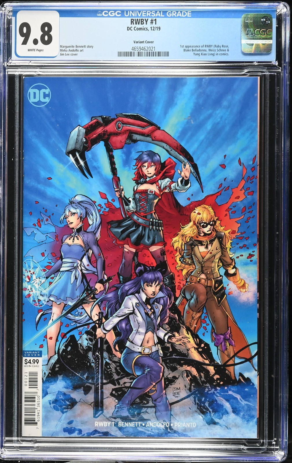 RWBY #1 Jim Lee Variant Cover CGC 9.8 DC Comics 2019 1st Appearance of RWBY