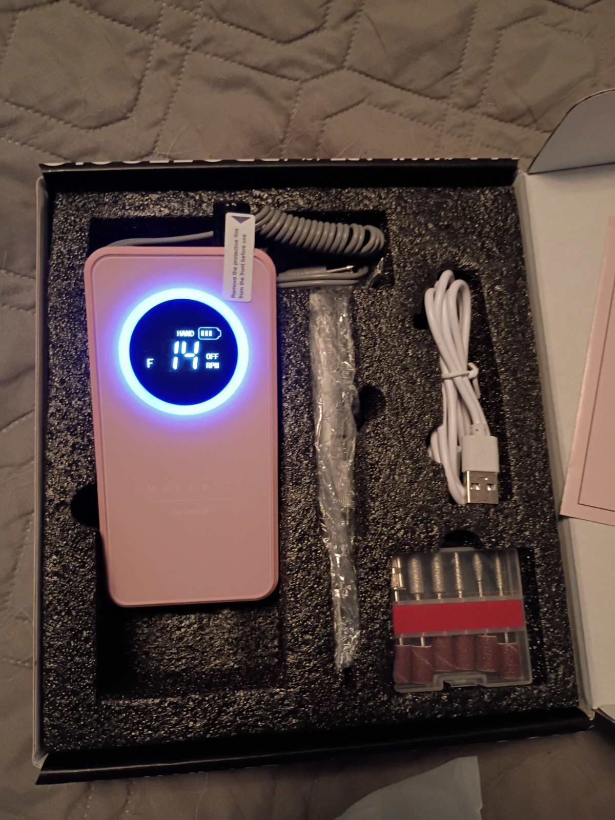 Makartt Rechargeable Nail Drill – 35000RPM Electric Nail File,Portable E File fo