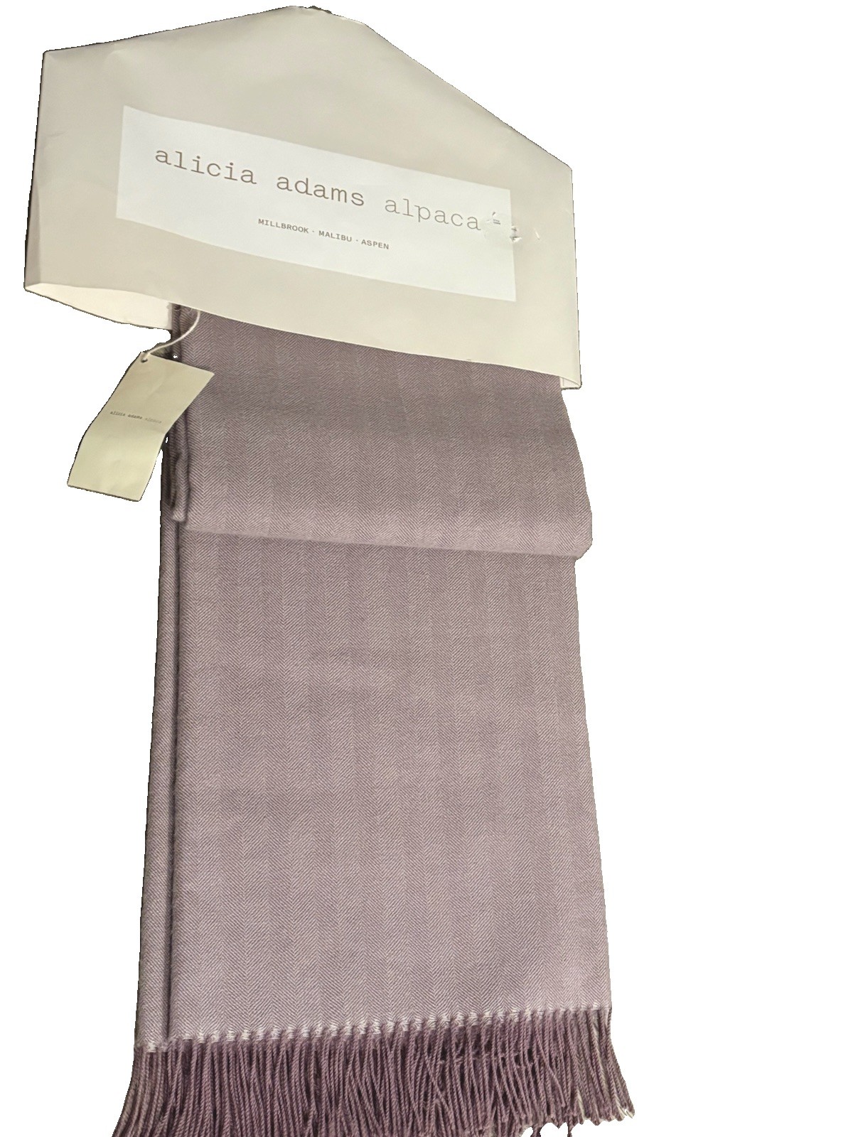 Alicia Adams 100% Baby Alpaca Pale Purple Luxury  Throw   $500 - NWT