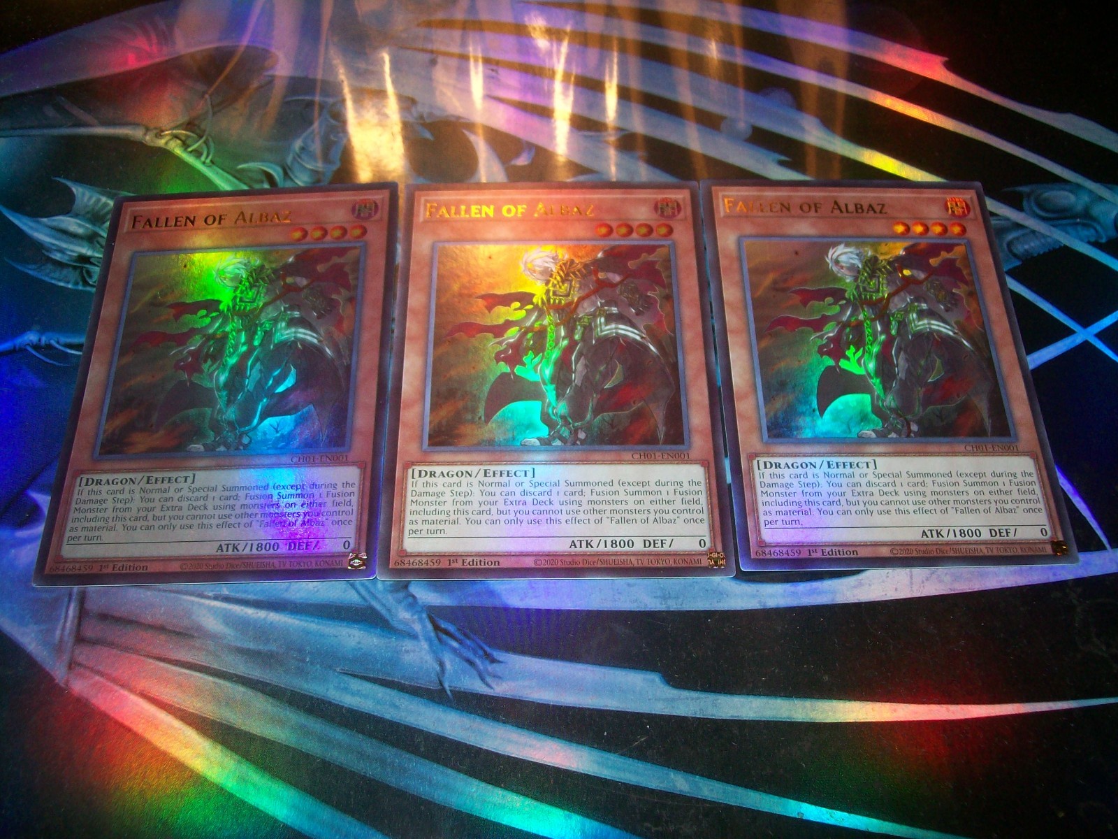 3x Fallen of Albaz 1st Edition Ultra Rare CH01-EN001 Yu-Gi-Oh