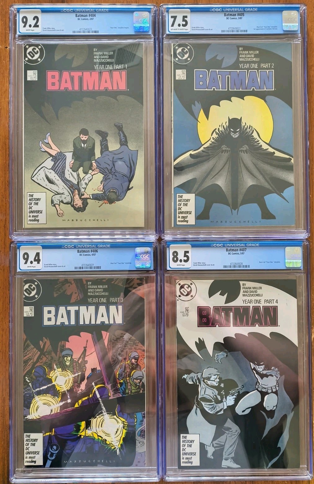 Batman: Year One (DC Comics 1987) #404/405/406/407 CGC SET - 9.4 + More Miller Batman: Year One (DC Comics 1987) #404/405/406/407 CGC SET - 9.4 + More Miller
