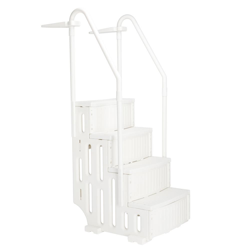 Swimming Pool Ladder Heavy-Duty Non-slip Foot 4 Step Above Ground with Handrails