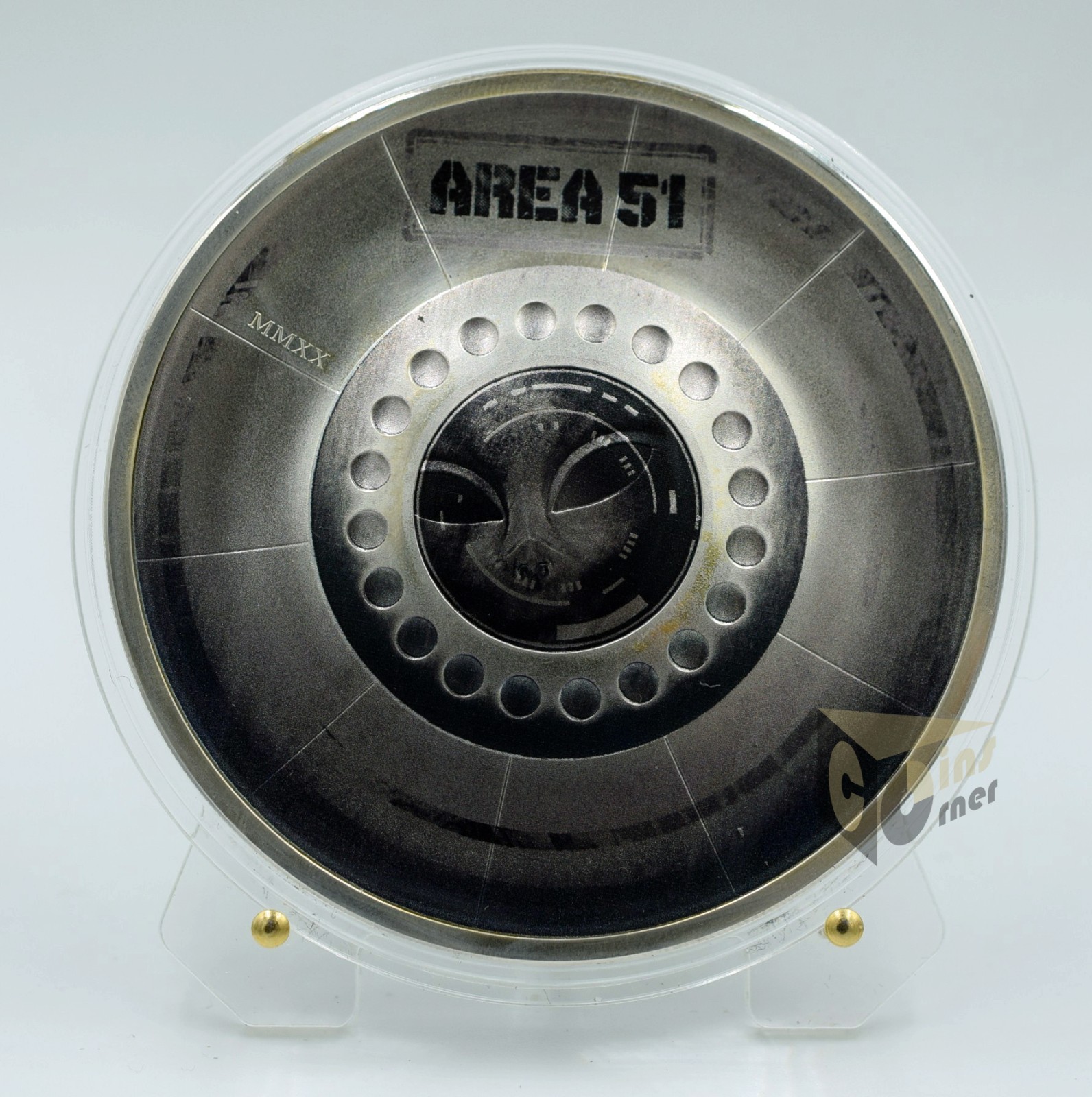 Palau 2020 Area 51 UFO Alien Great Conspiracies 2 oz Proof Silver Coin