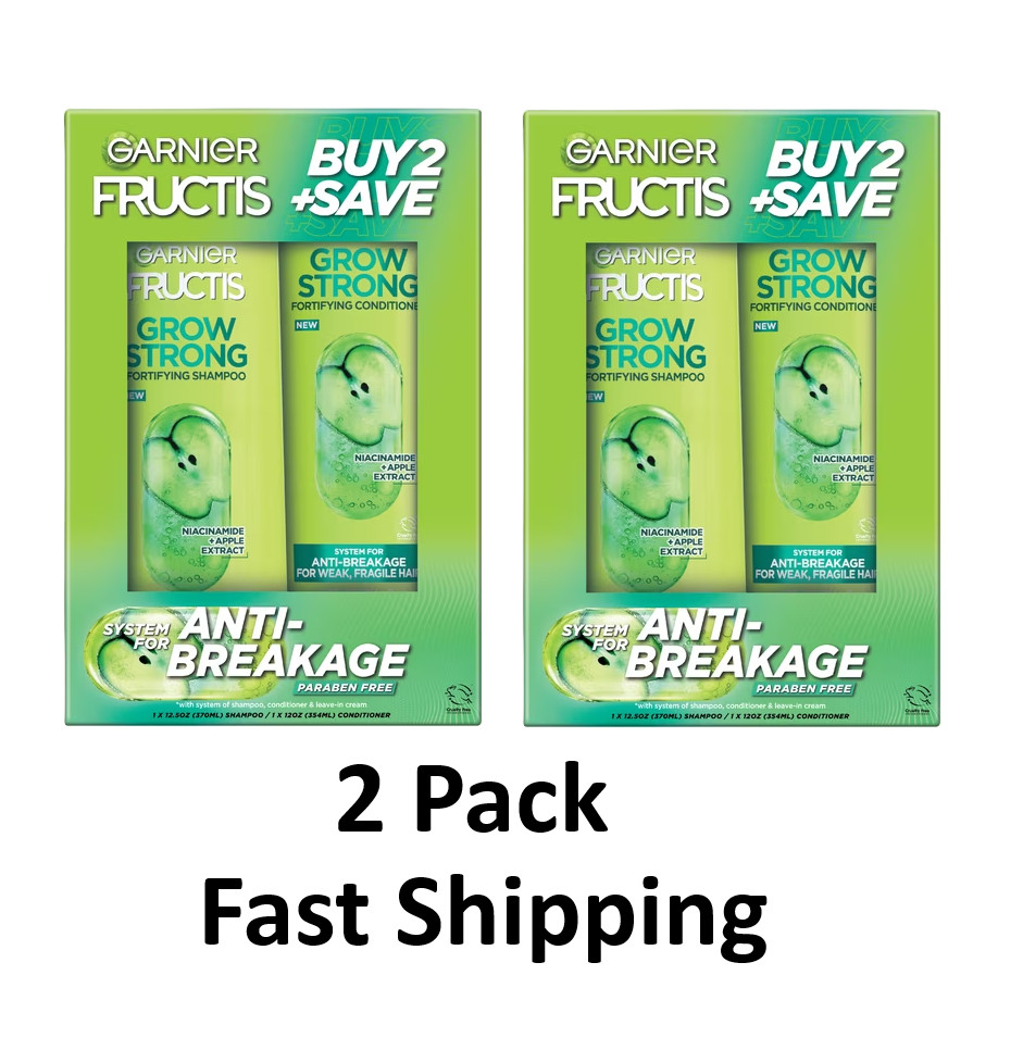Garnier Fructis Grow Strong Shampoo & Conditioner Set for stronger Hair 2 Sets